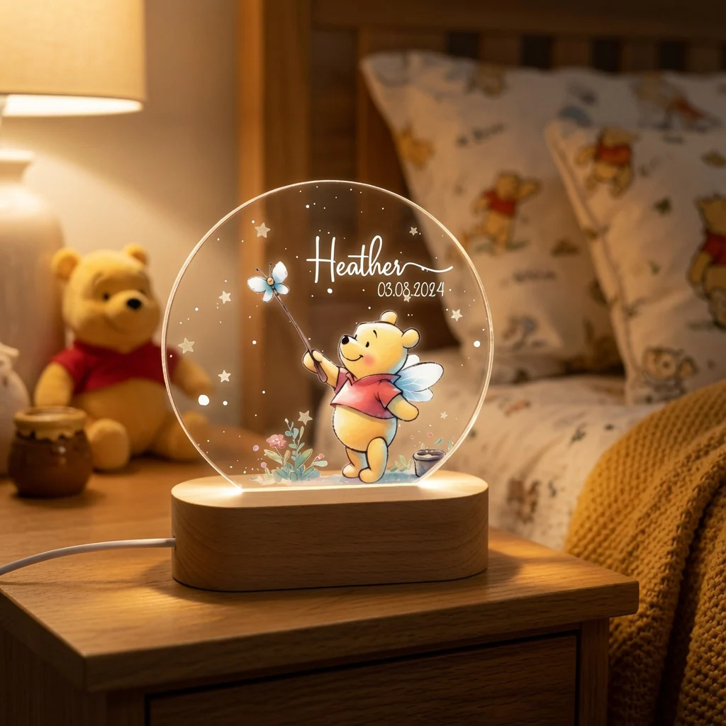 Just Loves Honey Bear - Personalized 3D Led Light For Kid - Birthday Gift - DSNY HH01 - Image 2