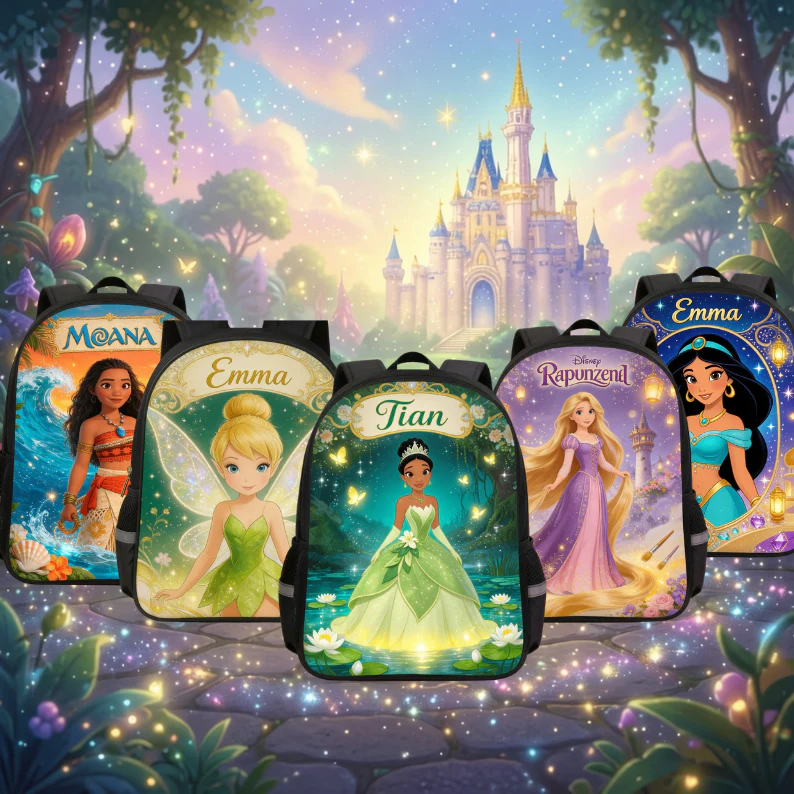 Just Loves Princess - Personalized Backpack, Lunch Bag, Pencil Case & Water Bottle - Back to School Gift - DSNY - Image 5