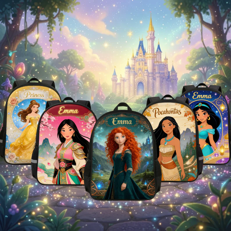 Just Loves Princess - Personalized Backpack, Lunch Bag, Pencil Case & Water Bottle - Back to School Gift - DSNY - Image 6