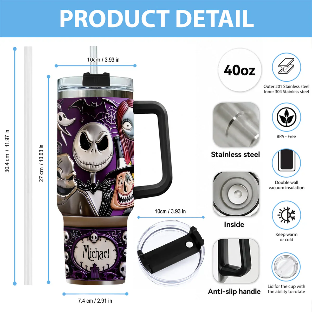 Just Loves Spooky - Personalized Tumbler - Gift For Movies Fan HH01 - Image 5