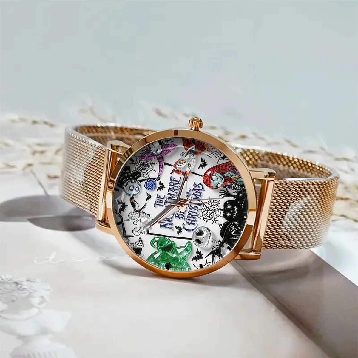Just Loves Spooky - Personalized Woman Hand Watch - Gift For Her, Movies Fan - Image 3