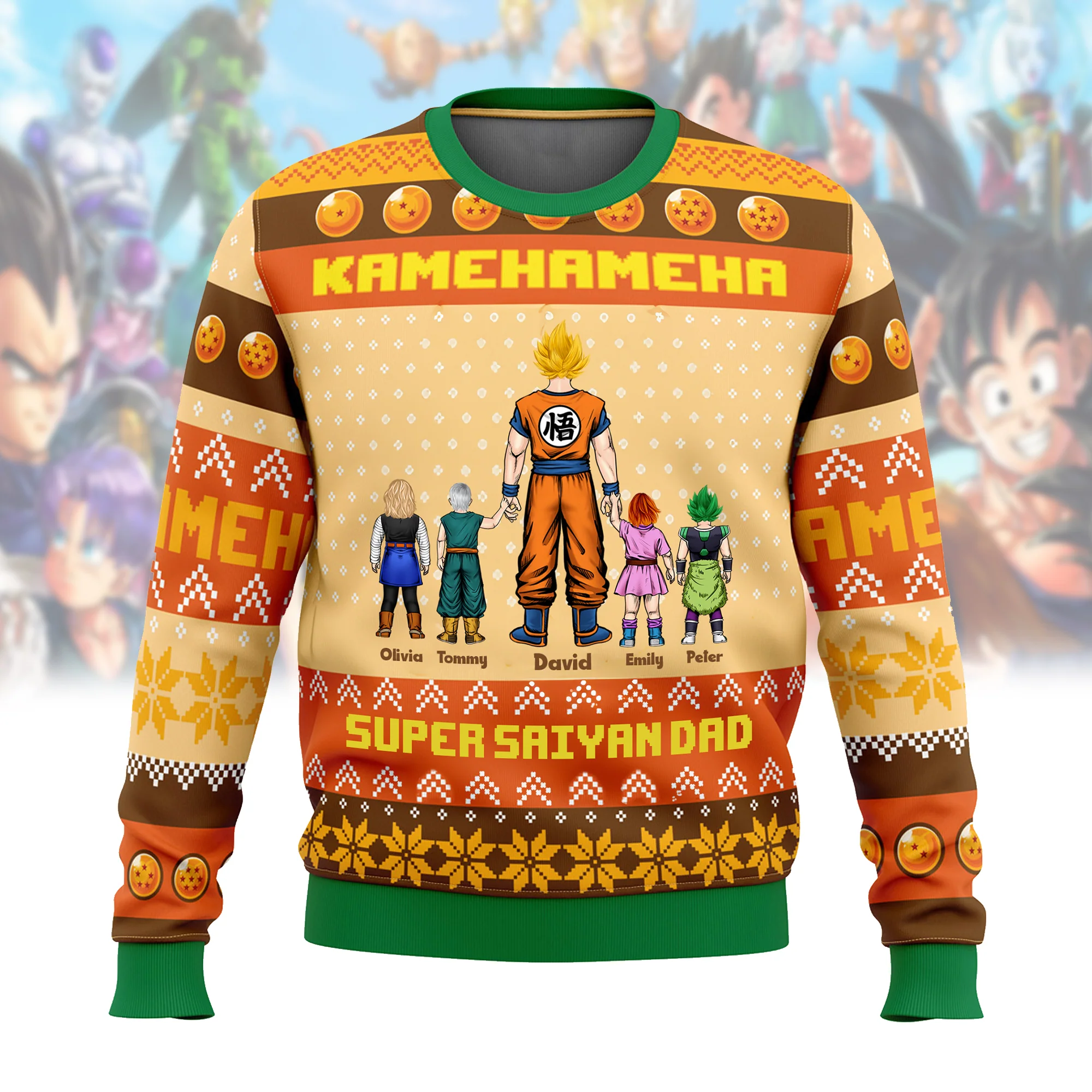 DrBa Kamekameha DragonDad - Personalized Ugly Sweatshirt - Gift for Dad, Grandpa, Husband CL03 NA94 - Image 3