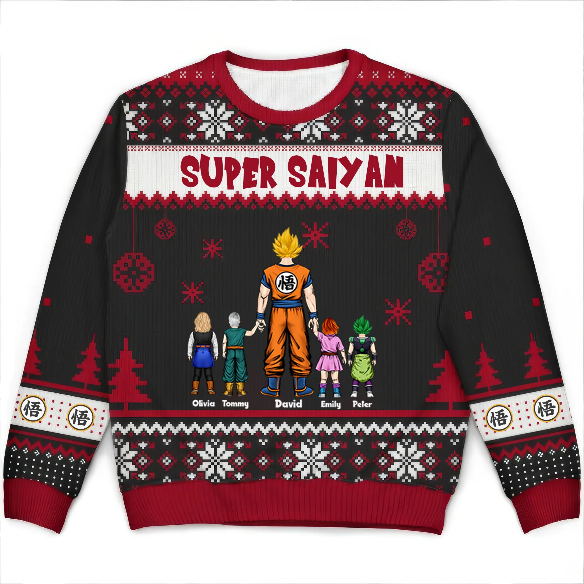 DrBa Kamekameha Super Dad With Us - Personalized Ugly Sweatshirt - Gift for Dad, Grandpa, Husband CL03 NA94