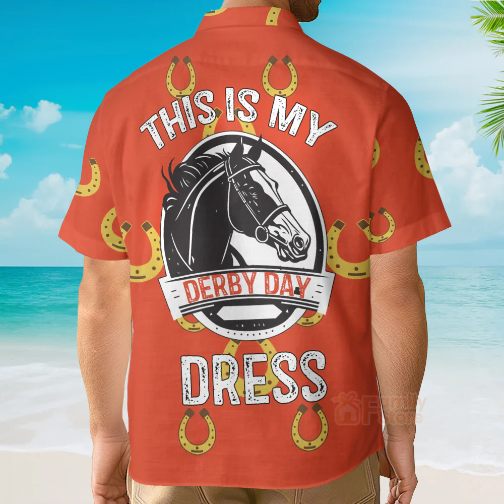 Kentucky My Derby Day Dress Racing Horseshoe Hawaiian Shirts - Image 5