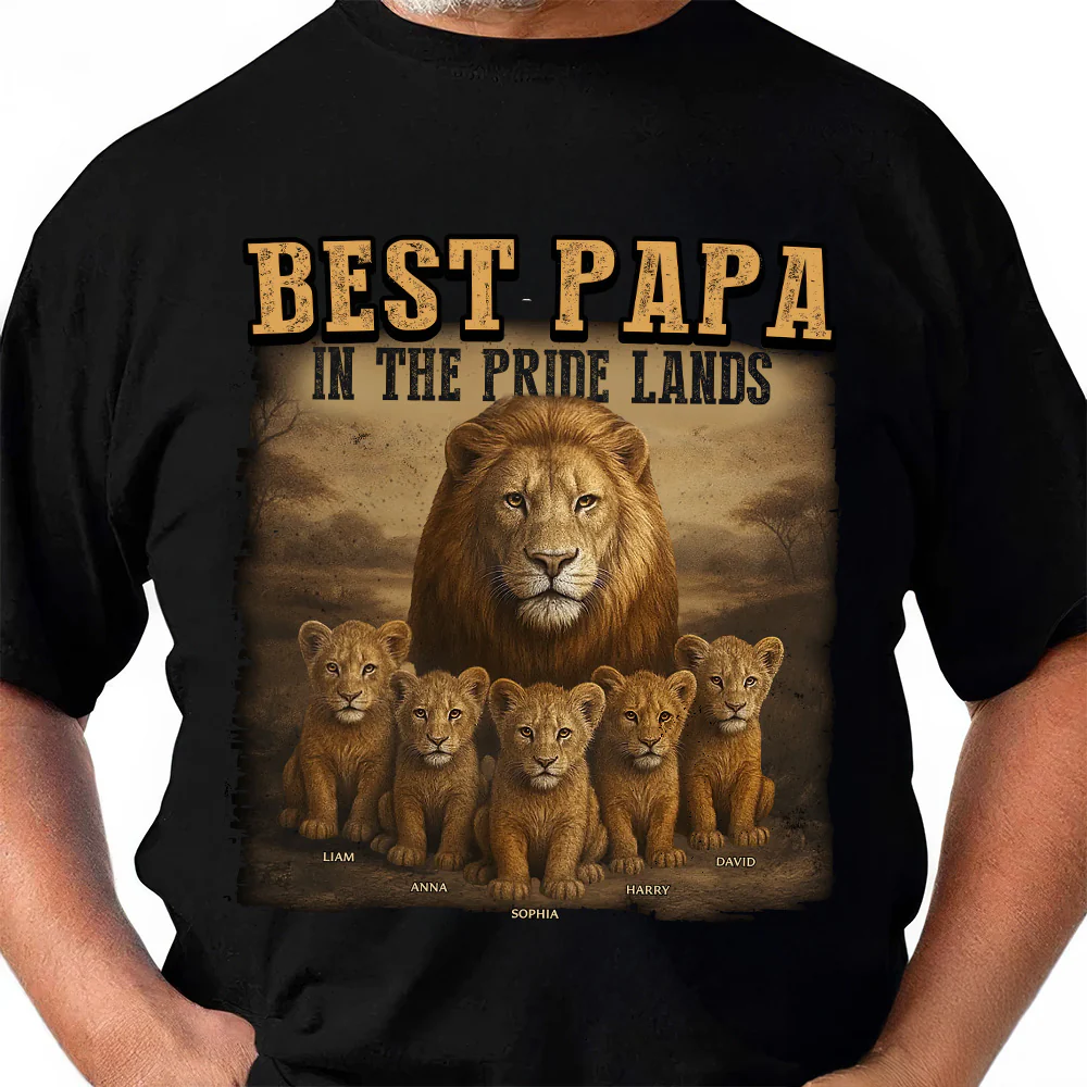 King Of The Pride Lands - Personalized Shirt - Gift For Dad, Grandpa, Father's Day | NA94 - Image 3