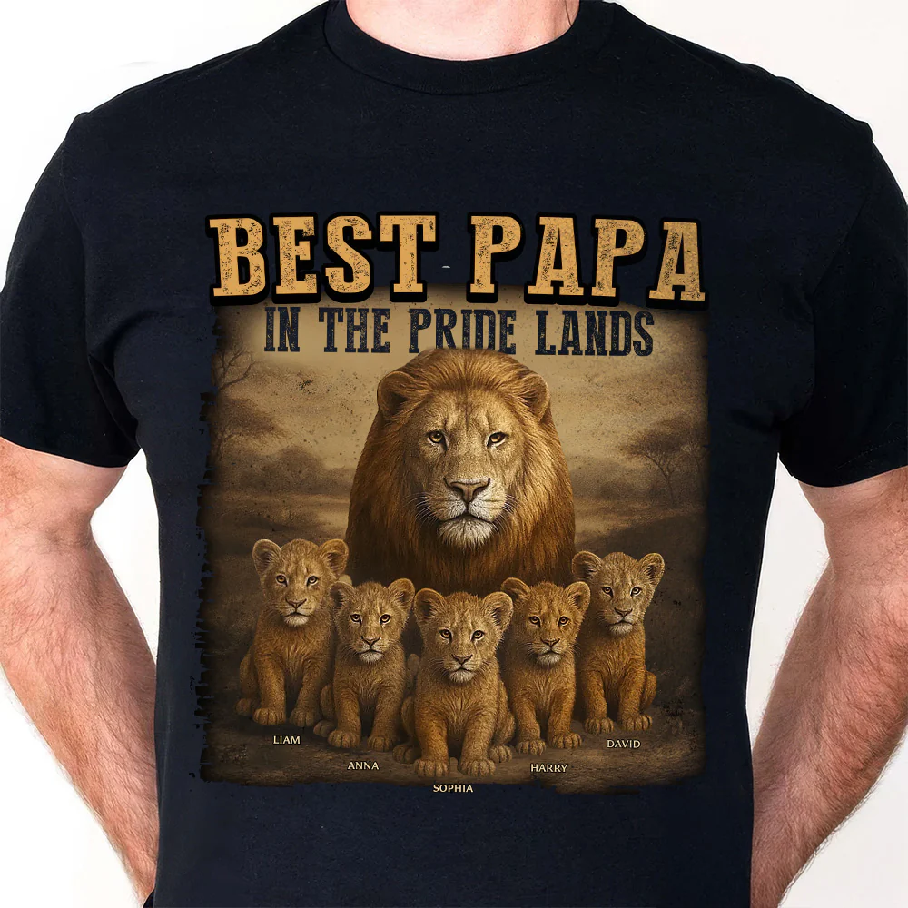 King Of The Pride Lands - Personalized Shirt - Gift For Dad, Grandpa, Father's Day | NA94 - Image 4