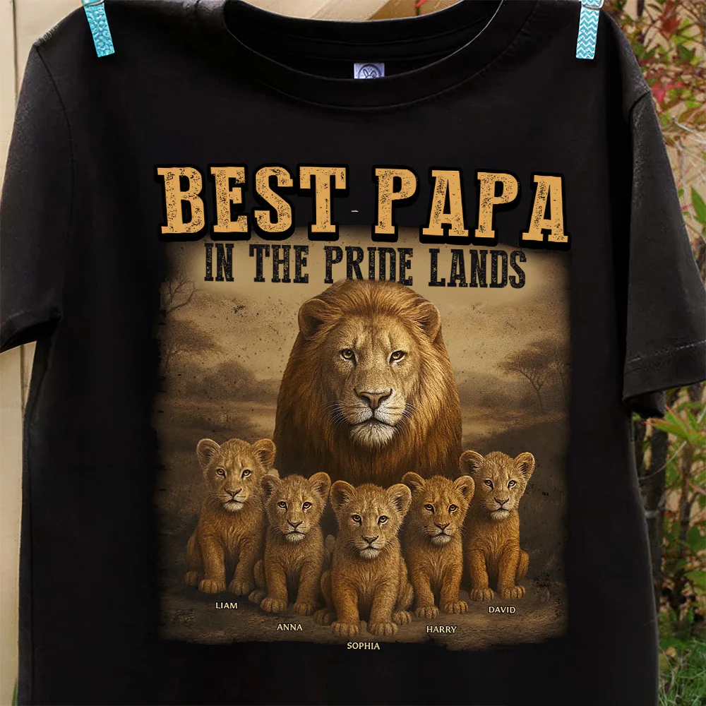 King Of The Pride Lands - Personalized Shirt - Gift For Dad, Grandpa, Father's Day | NA94 - Image 5