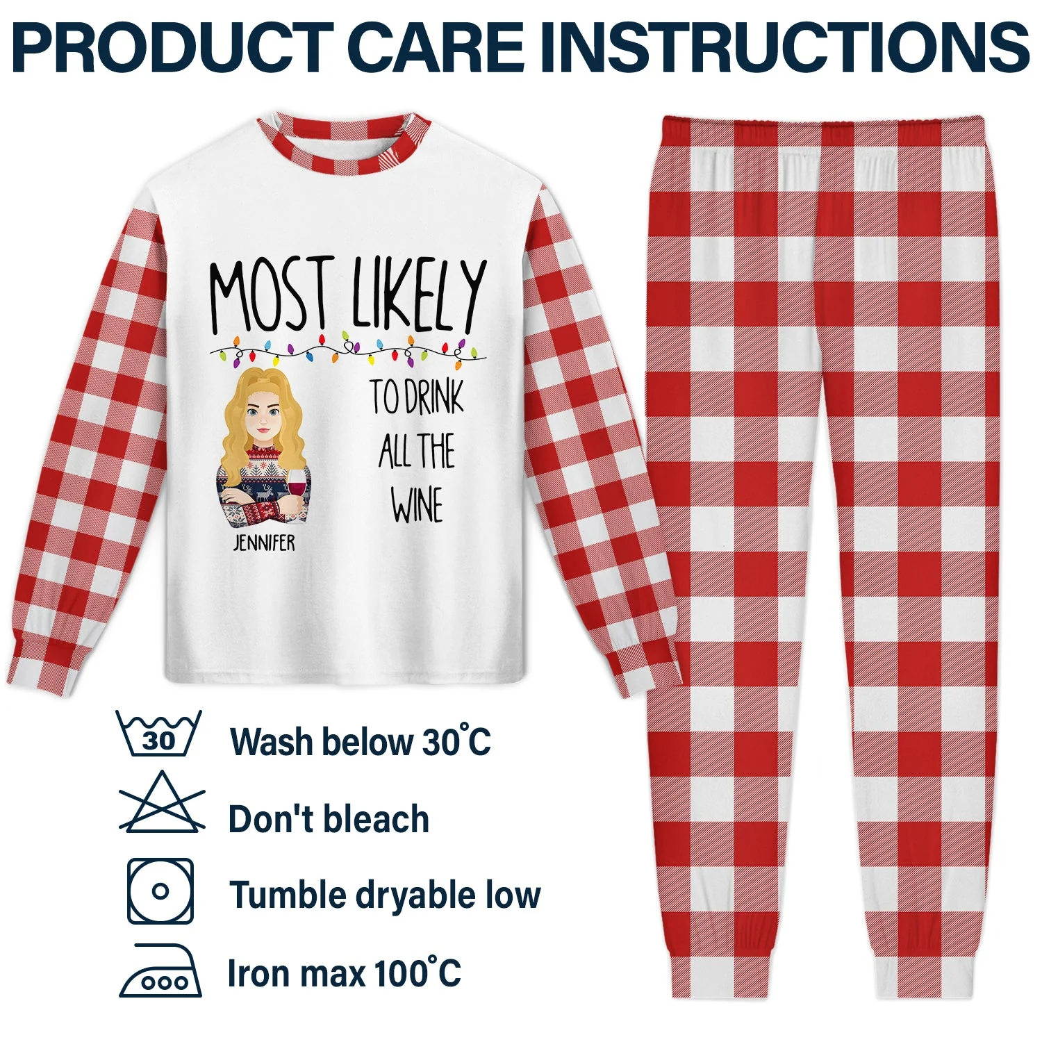 Peanut We Wish You A Merry Christmas - Personalized Unisex Pajamas Set - Gift For Couple, Husband Wife- CL43 NA94 - Image 5