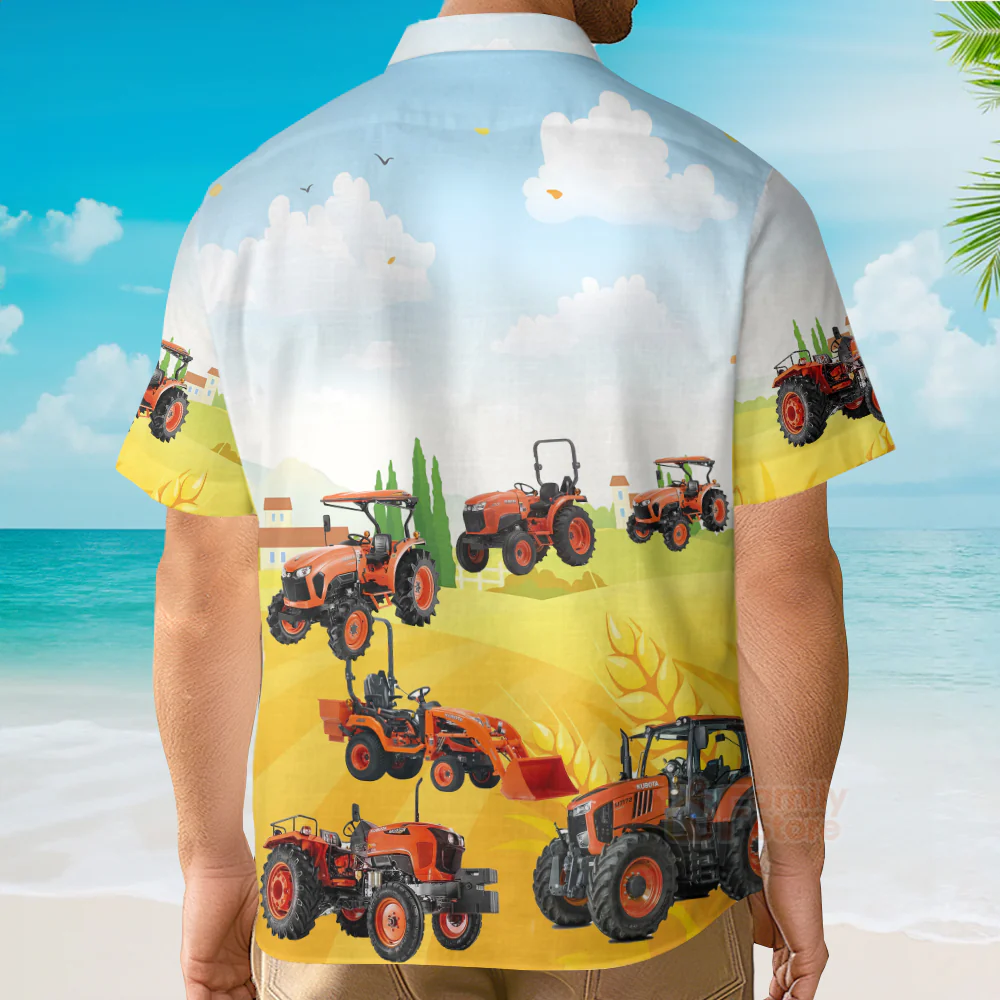 Kubota Tractor Farm Aloha Hawaiian Shirt For Men, Women - Image 5