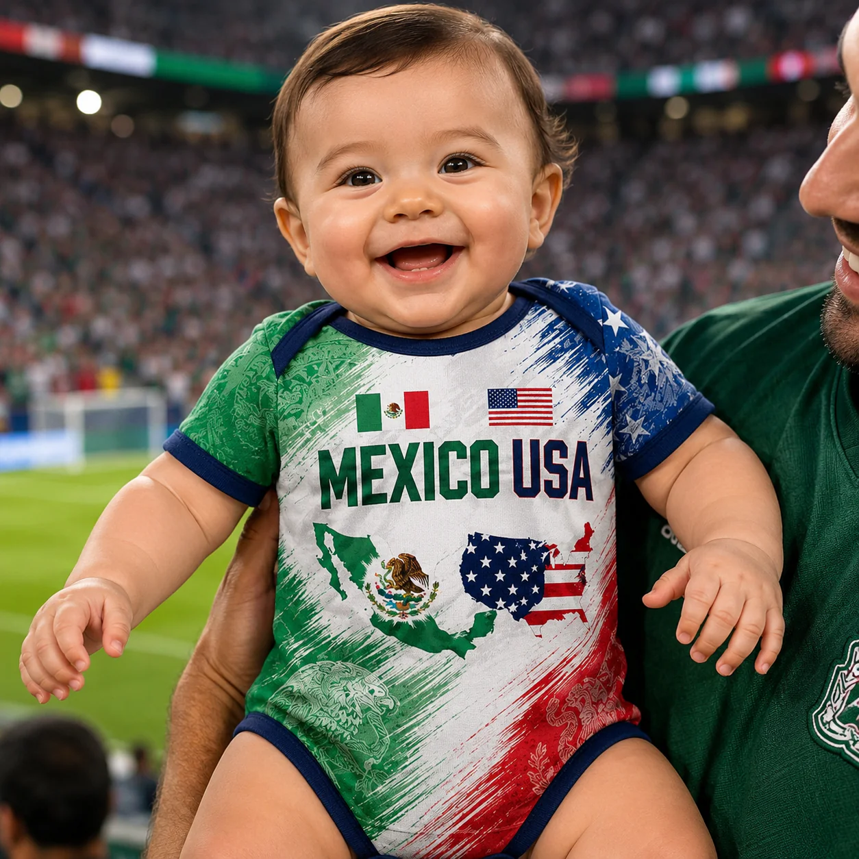 USA And Mexico Global Soccer Tournament 2026 - Personalized Baby Jersey Bodysuit - Gift For Baby Shower, New Moms, New Dads, Soccer Fans - Image 2