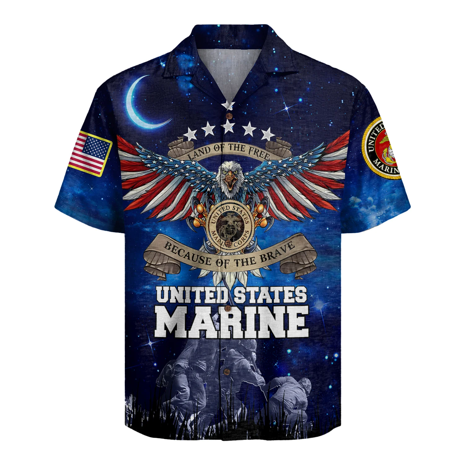Land Of The Free Because Of The Brave - Hawaiian Shirt - Patriotic Gift For Veterans | HN02 - Image 2