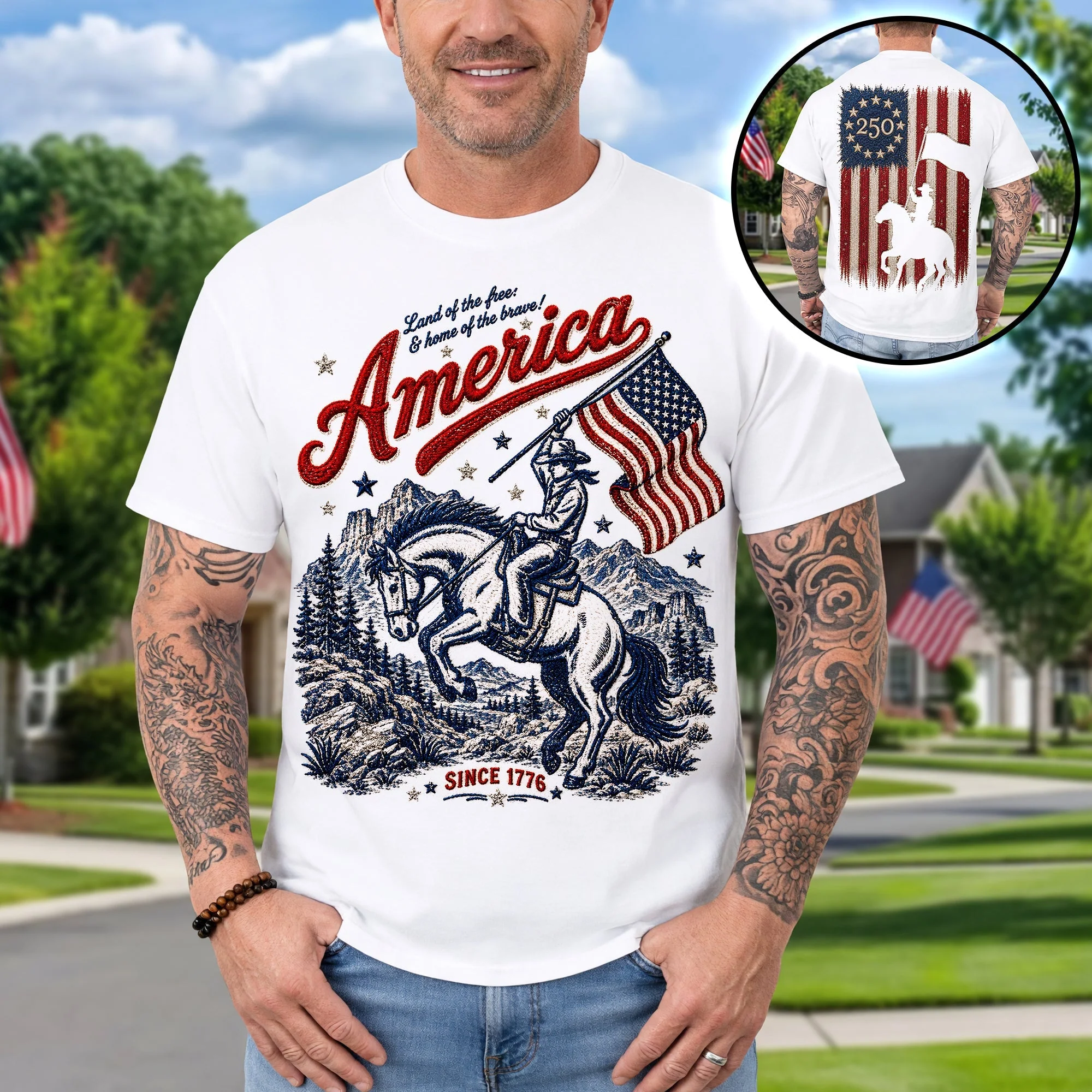 Land Of The Free - Celebrated America 250th Anniversary - Personalized Shirt - Gifts For Patriots - Image 3