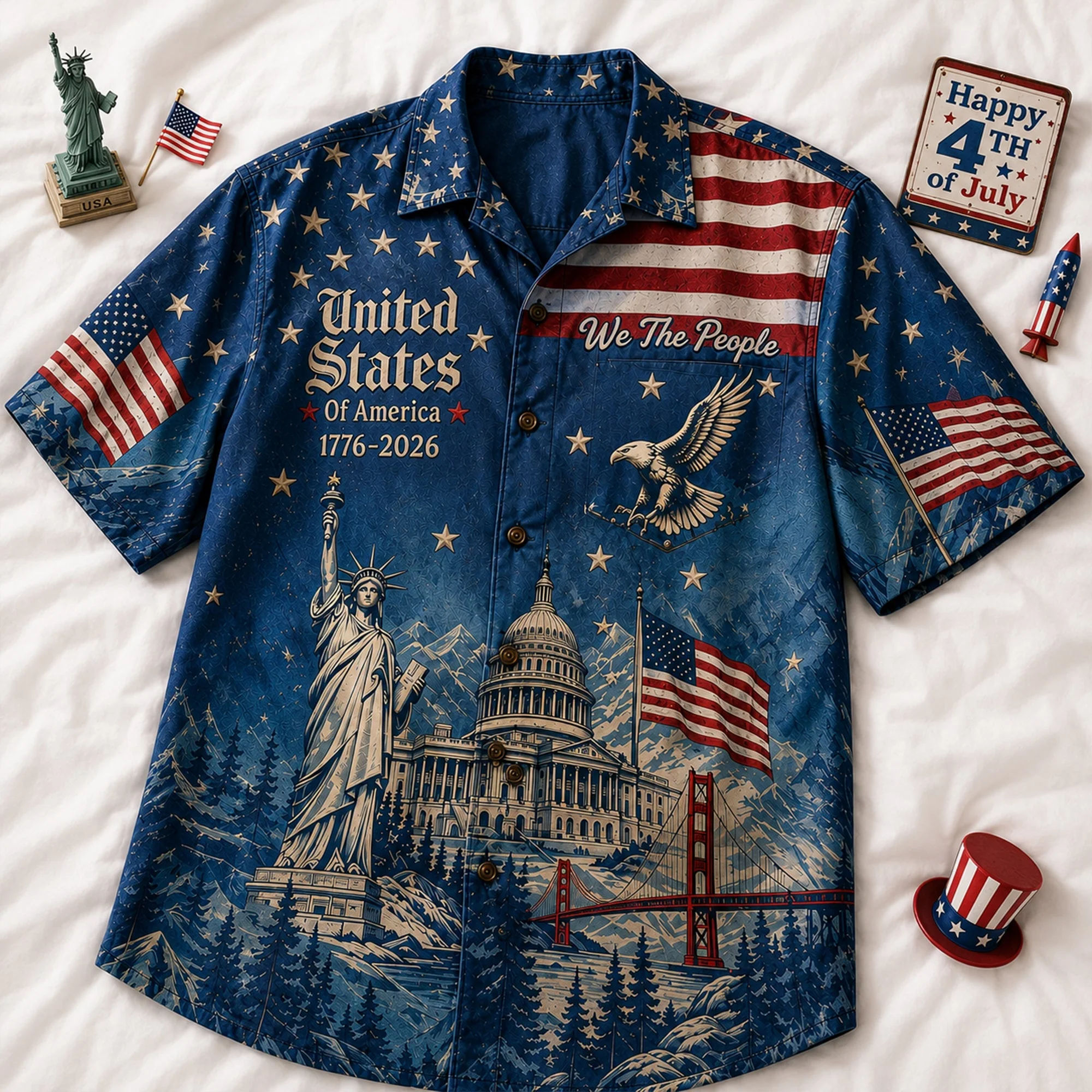 Land Of The Free - Personalized Hawaiian Shirt - Gift For Patriots