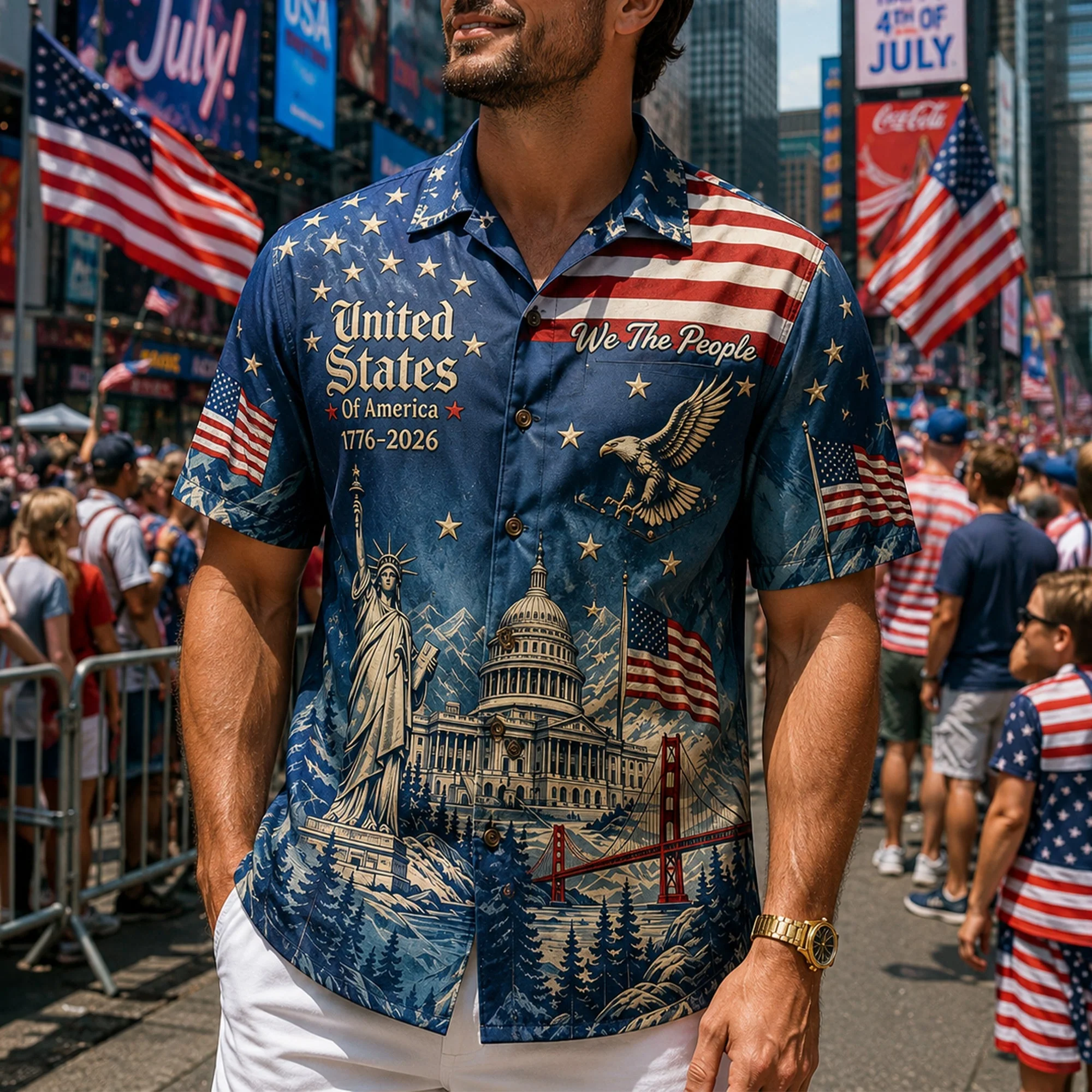 Land Of The Free - Personalized Hawaiian Shirt - Gift For Patriots - Image 3