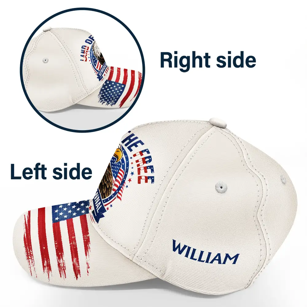 Land Of The Free Semiquincentennial Eagle - Personalized Classic Cap - Gift For Family - Image 3