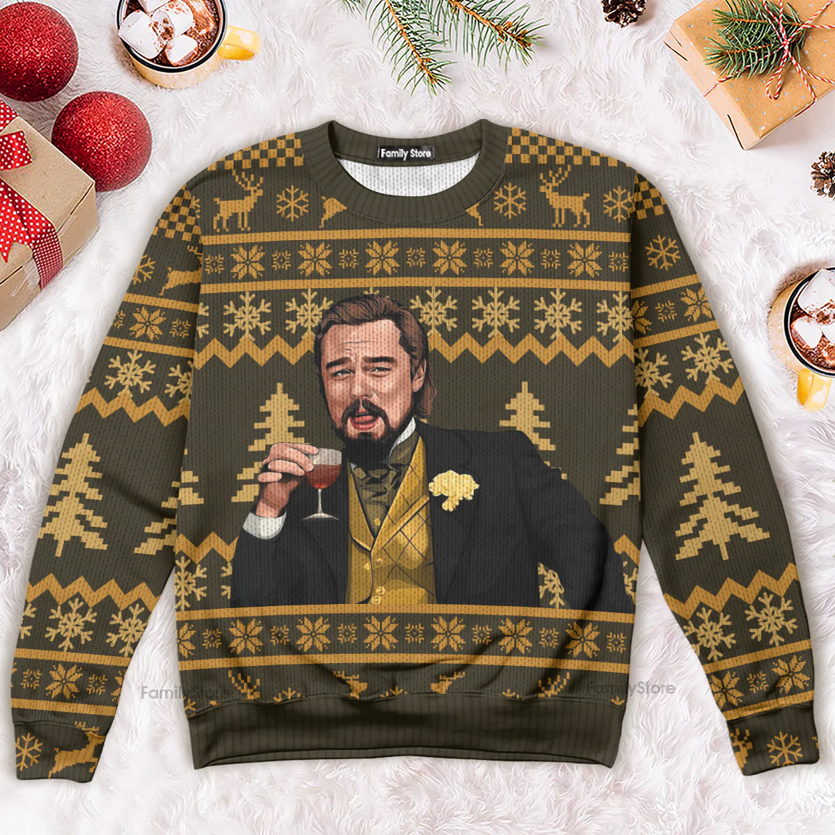 Laughing Leo Memes Woolen - Ugly Christmas Sweater - Image 4