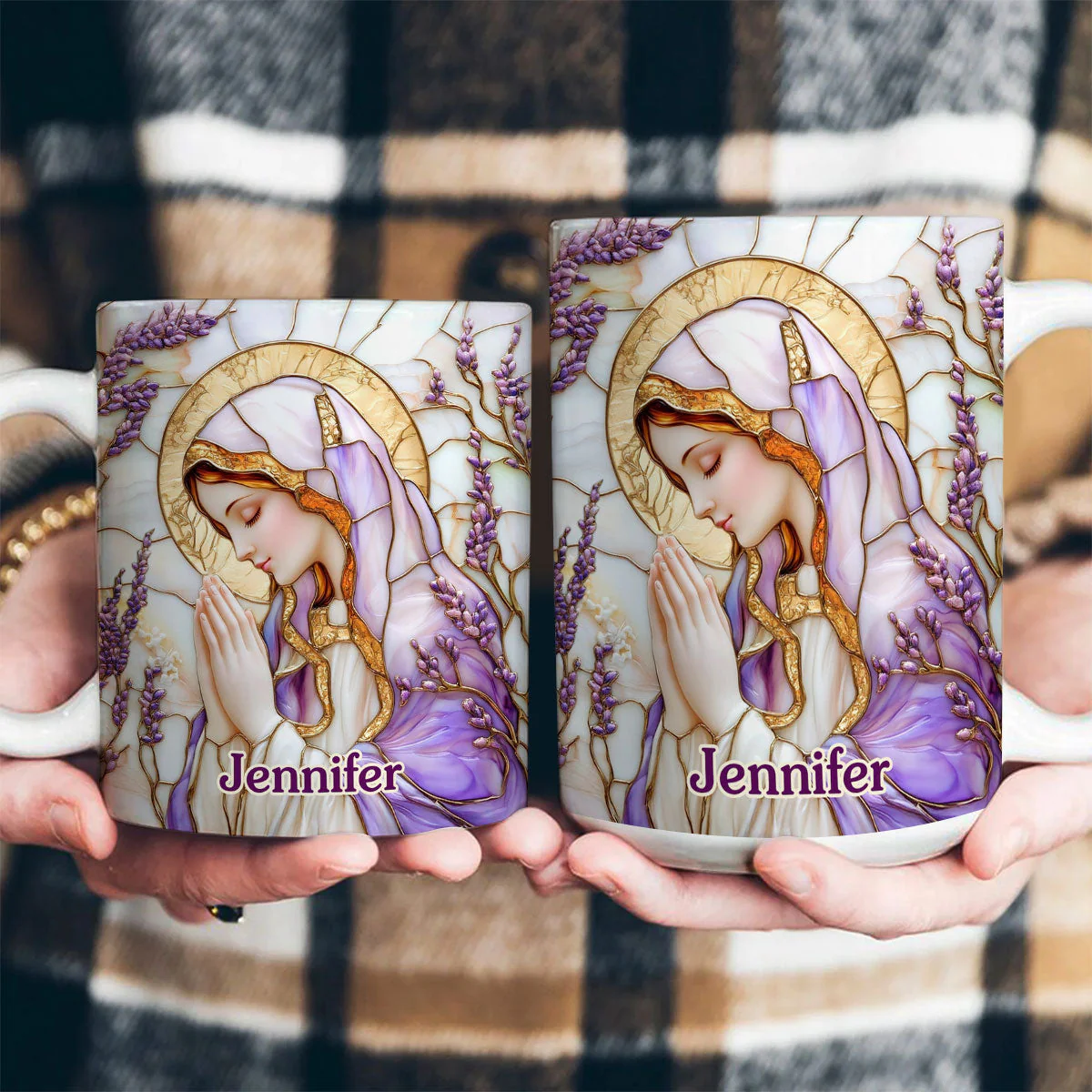 Lavender Grace - Personalized Ceramic Coffee Mug - Christian Gift For Her BA01 - Image 4