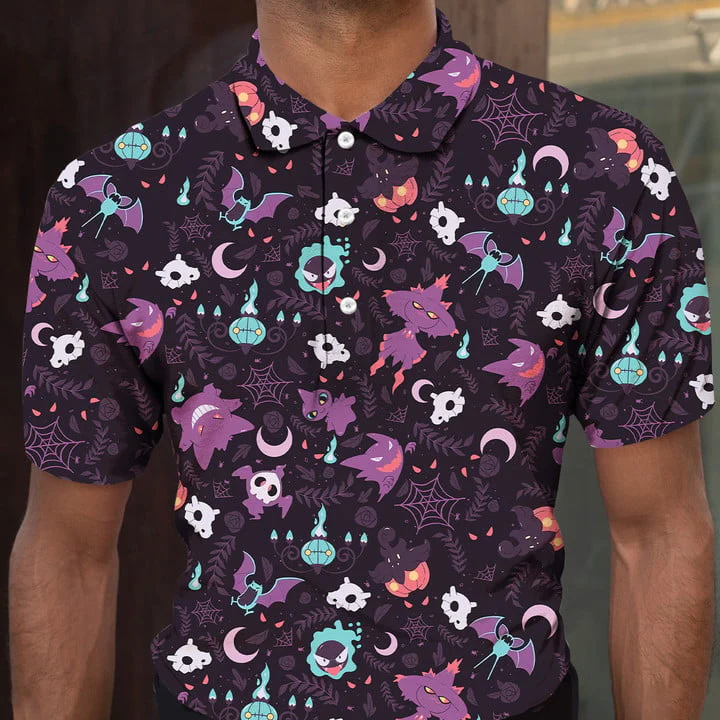 Lavender Town PoMo Pattern - Polo Shirt For Men - Image 2