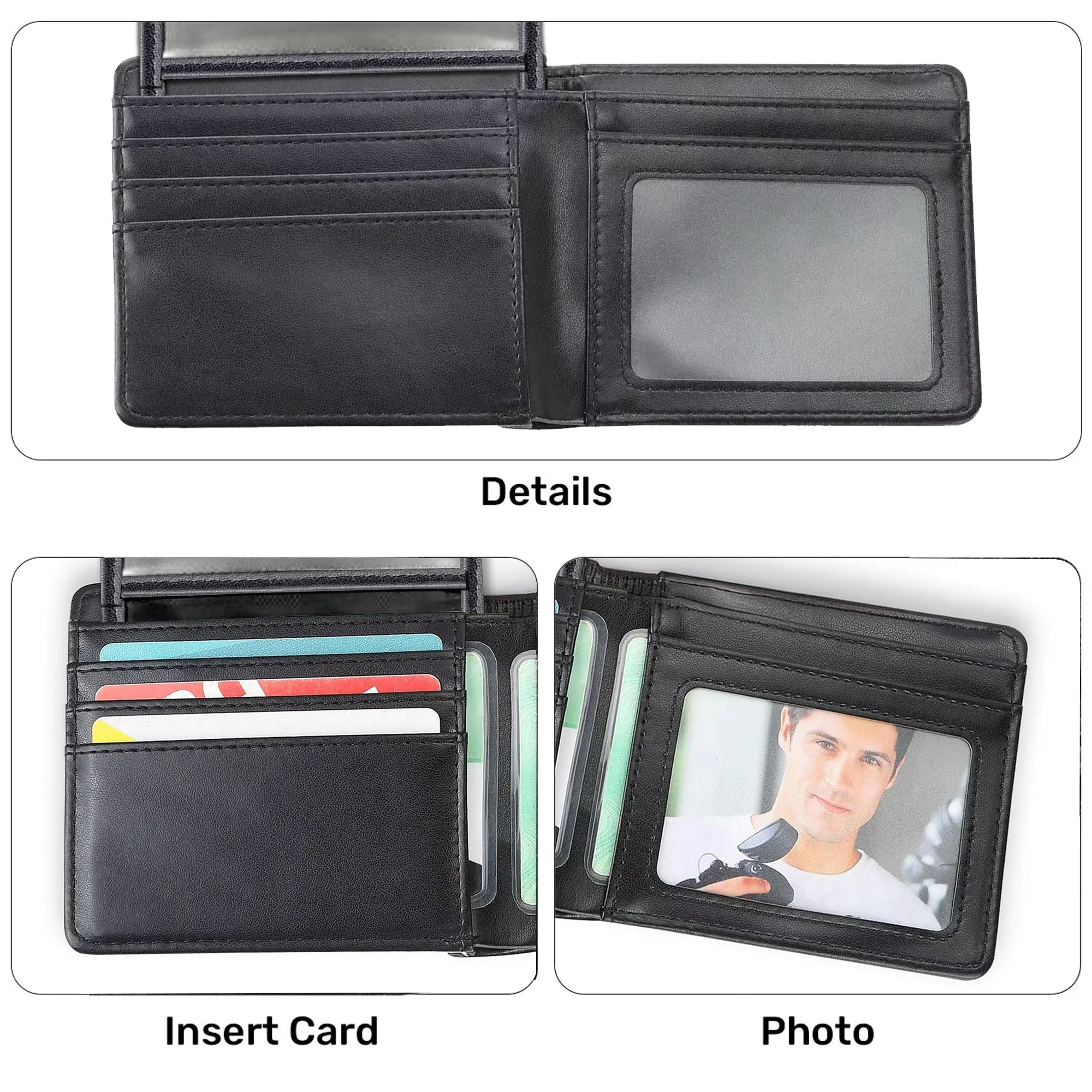 Leather Dad Wallet with Engraved Names Infinity Style – Personalized Gift For Dad, Father’s Day | HD29 - Image 5