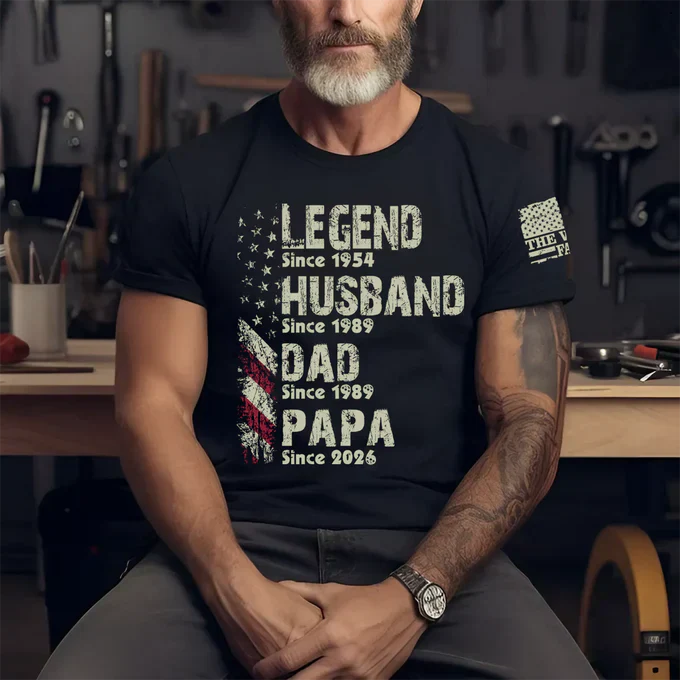 Legend Husband Dad Papa - Personalized Shirt - Patriotic Gift For Dad