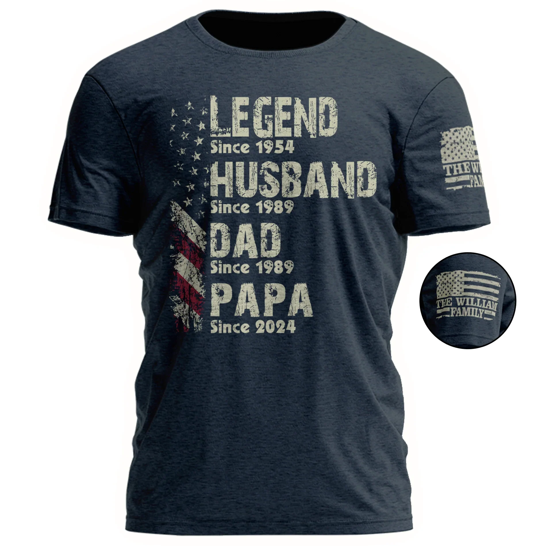 Legend Husband Dad Papa - Personalized Shirt - Patriotic Gift For Dad - Image 3