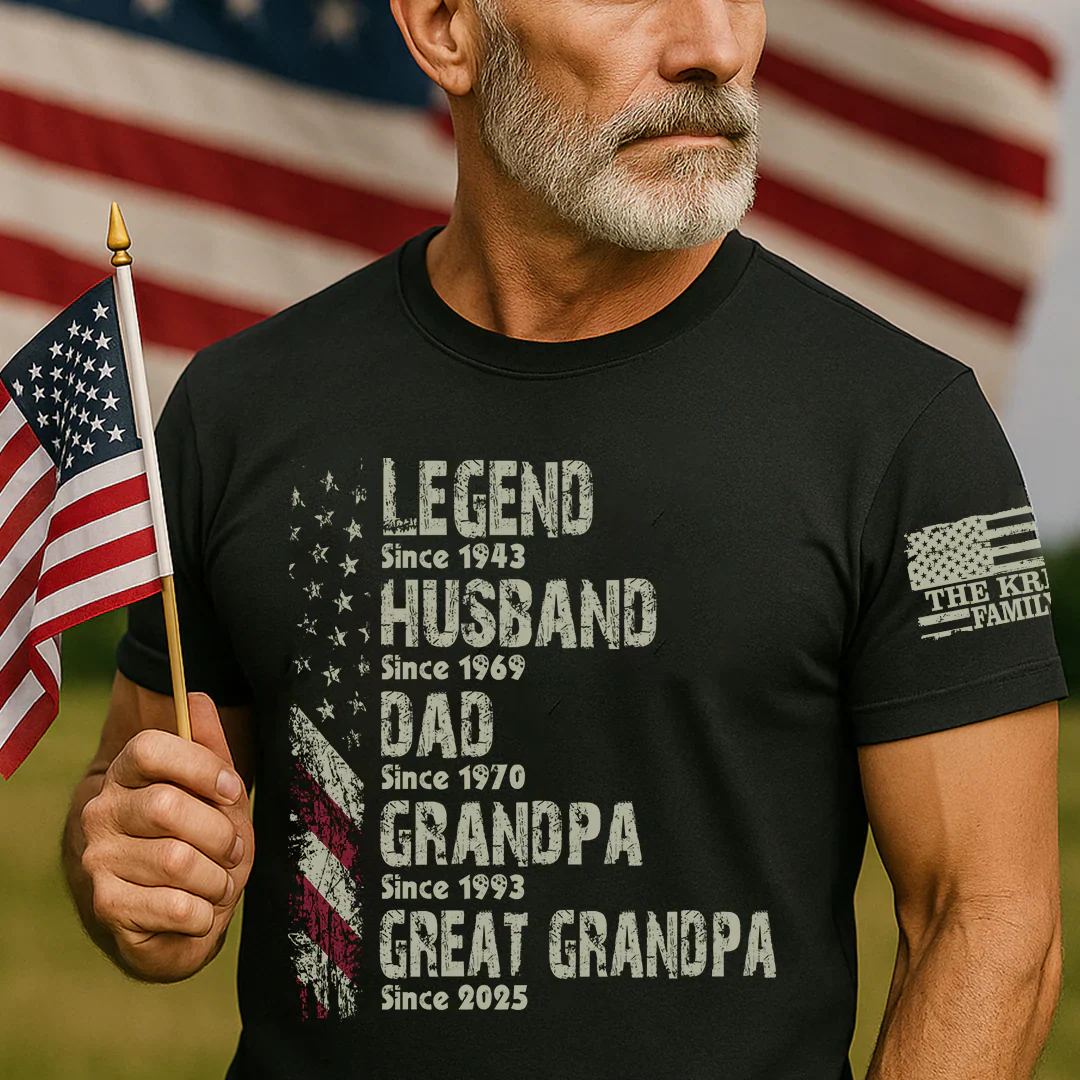 Legend Husband Dad Papa - Personalized Shirt - Patriotic Gift For Dad - Image 5