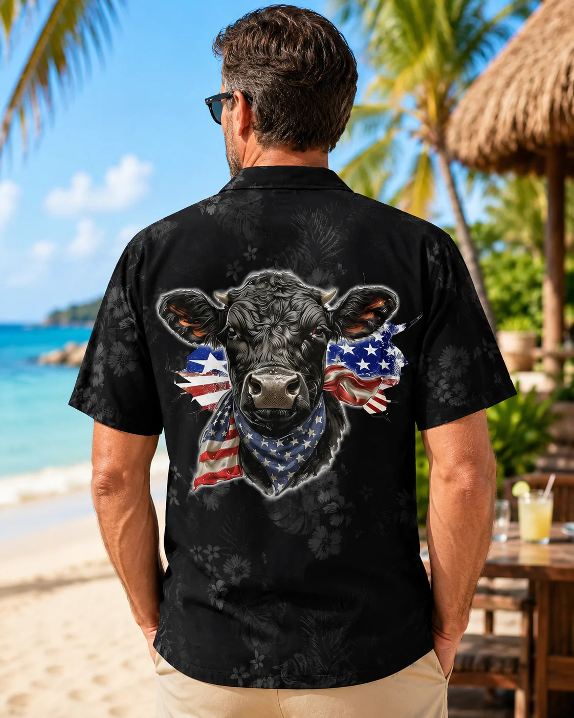 Legend Husband Father Angus Cow Bandana - Personalized Hawaiian Shirt - Gift For Husband, Dad - Image 4