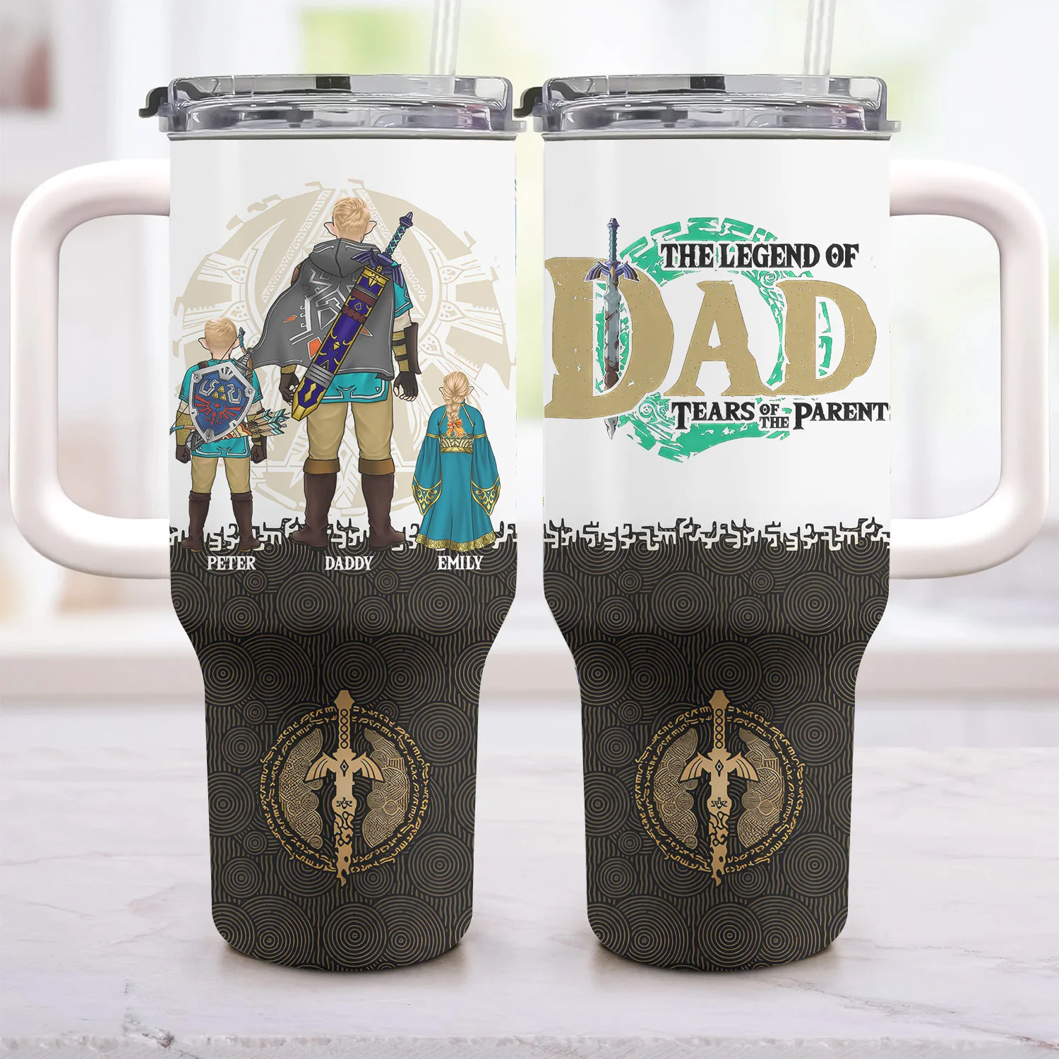 Legend Of Dad Zelda New Version - Personalized 40oz Tumbler Cup With Straw - Gift For Dad , Father’s Day | CL07 NA94 1