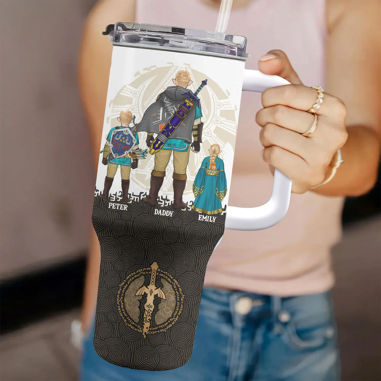 Legend Of Dad Zelda New Version - Personalized 40oz Tumbler Cup With Straw - Gift For Dad , Father’s Day | CL07 NA94 1 - Image 4