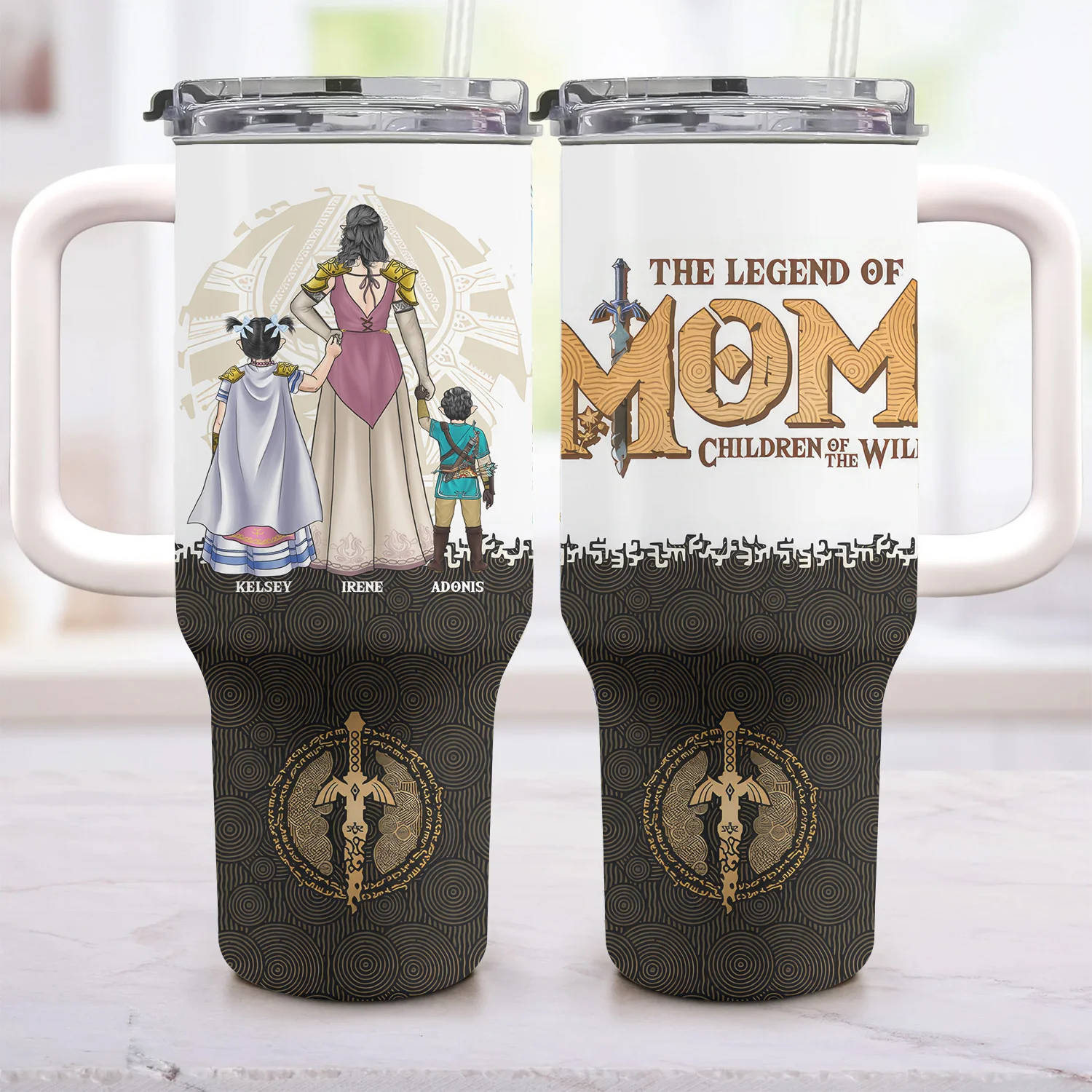 Legend Of Mom Zelda New Version - Personalized 40oz Tumbler Cup With Straw - Gift For Mom, Mother's Day | CL07 NA94