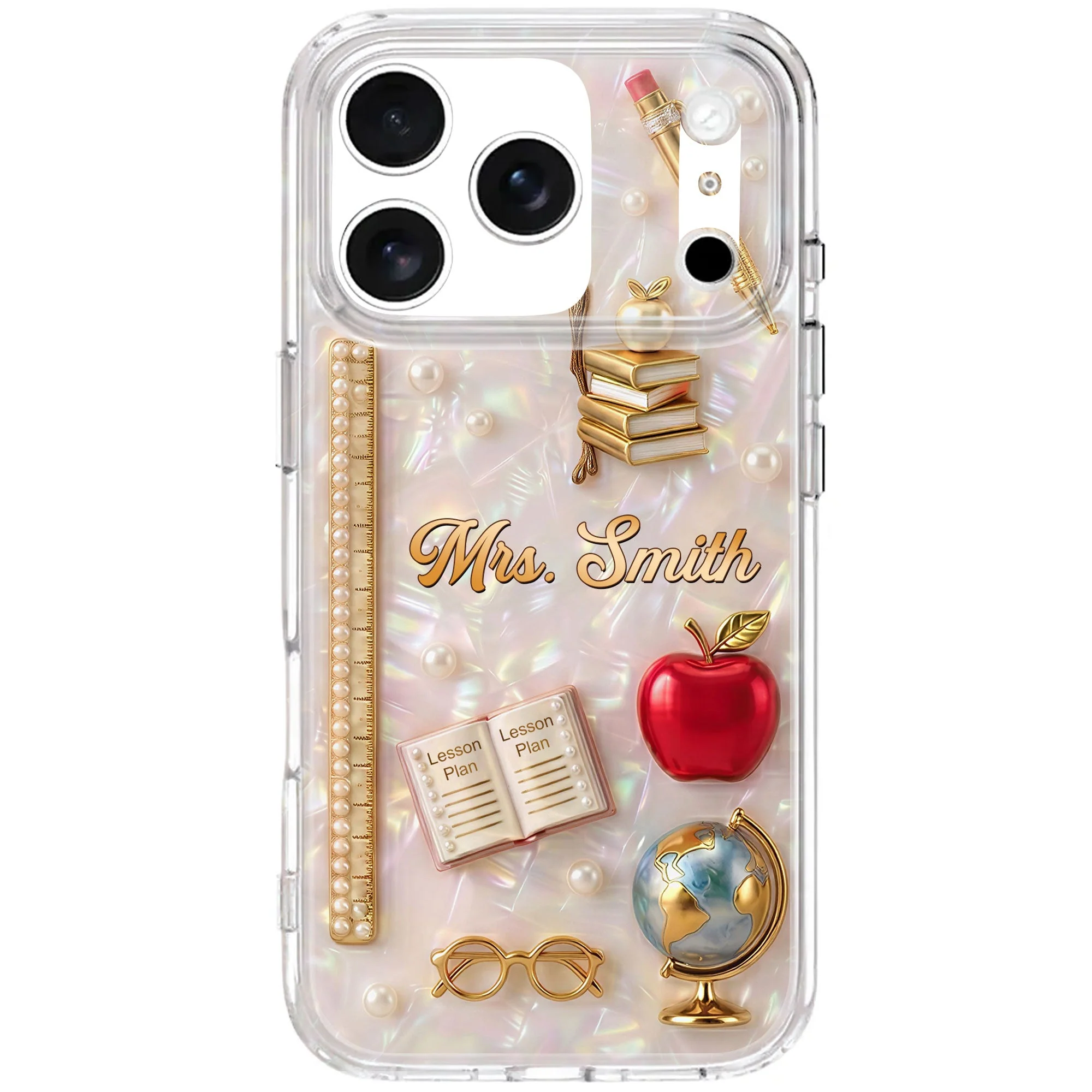 Lesson Plan Teacher Life With Apple Books And Globe - Personalized Phone Case - Gifts For Teacher - Image 14