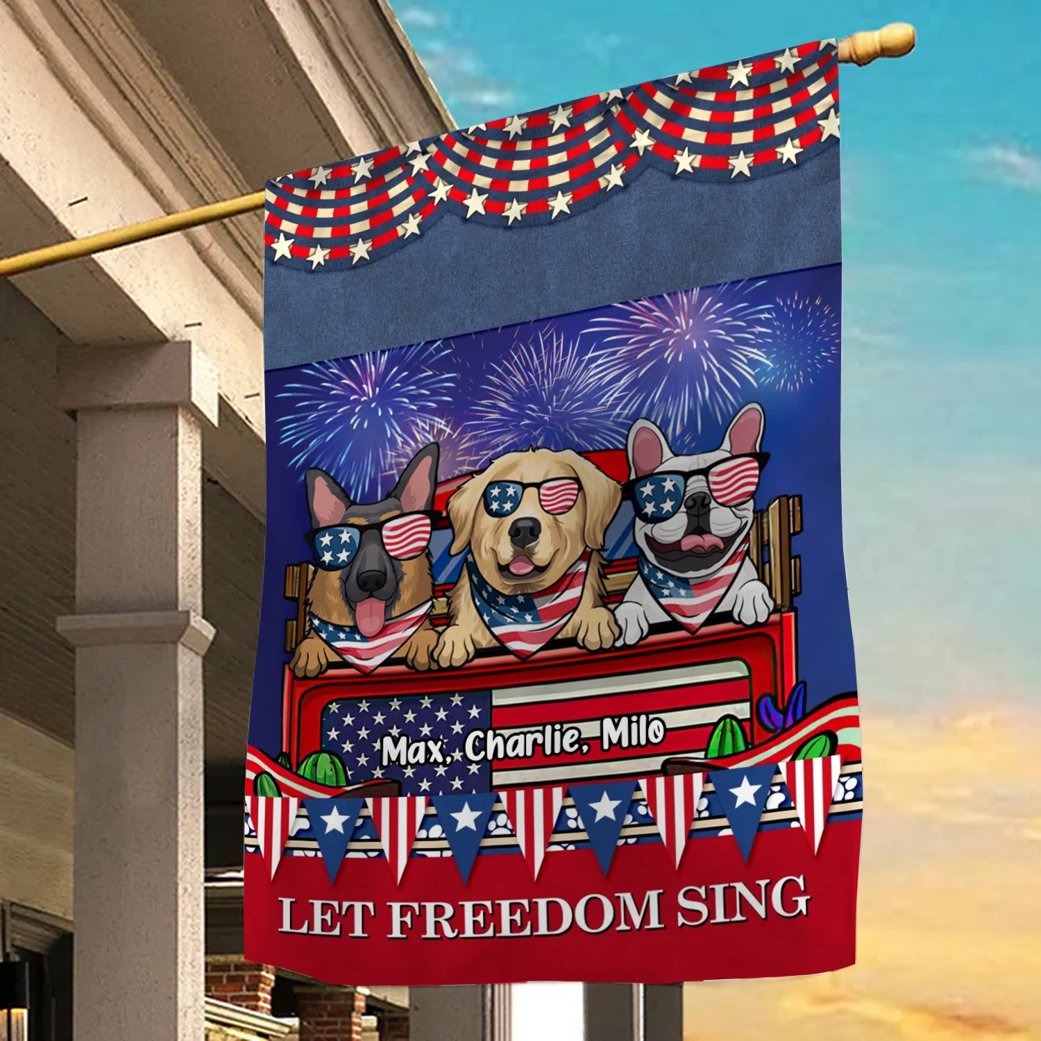 Let Freedom Sing 4th of July- Gift For Pet Lovers - Personalized Flag - CL12 NA94 - Image 3