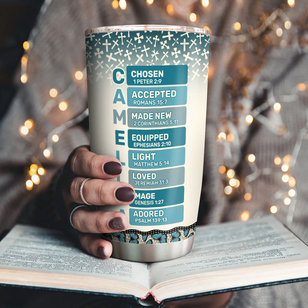 Let Your Faith Be Bigger Than Your Fear - Personalized Stainless Steel Tumbler HL128 - Image 3