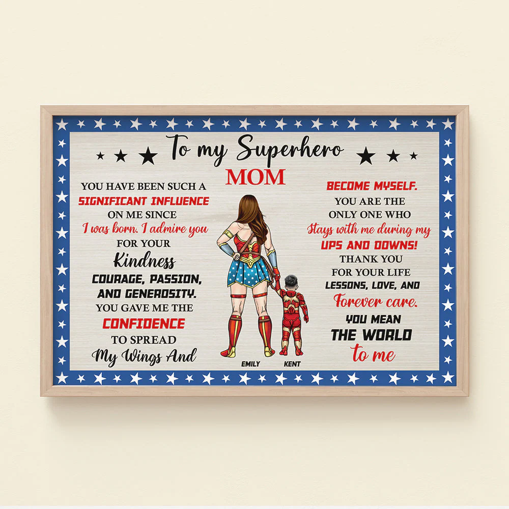 Letter To My Super Hero Mom - Personalized Canvas Poster - Gift For Mom,Grandma, Mother's Day | CL02 NA94 - Image 2
