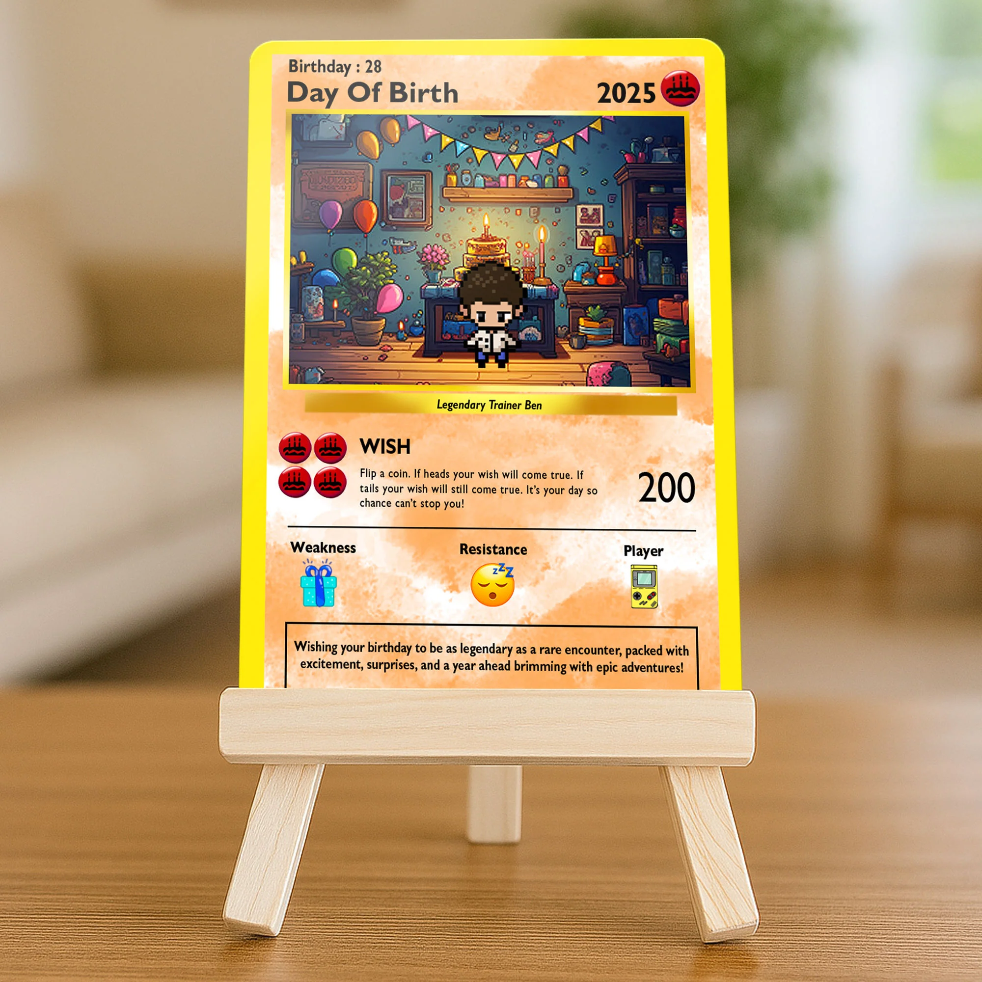 Level Up Your Birthday  - Personalized Pixel PoMo Metal Card - Gift For Kids, Friend, Besties | CL62 HH01 - Image 2