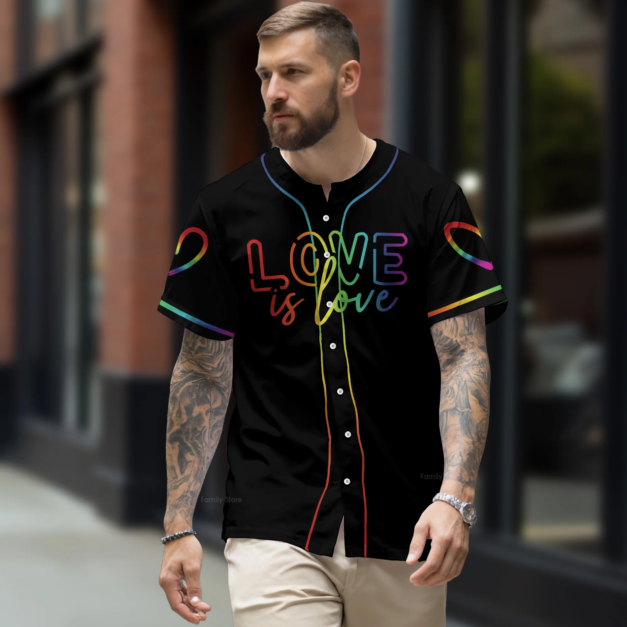 LGBT - Love is love Baseball Tee Jersey Shirt QT206278Td - Image 2