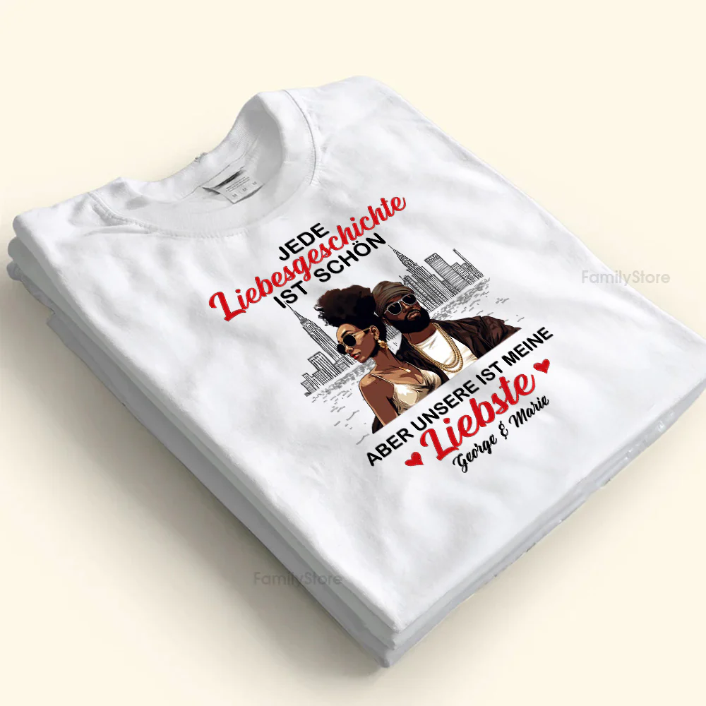 Liebesgeschichte Ist Schön Love Story Is Beautiful Black African - Personalized Shirt - Gift For Couple, Husband Wife - GR5 NH96 - Image 5
