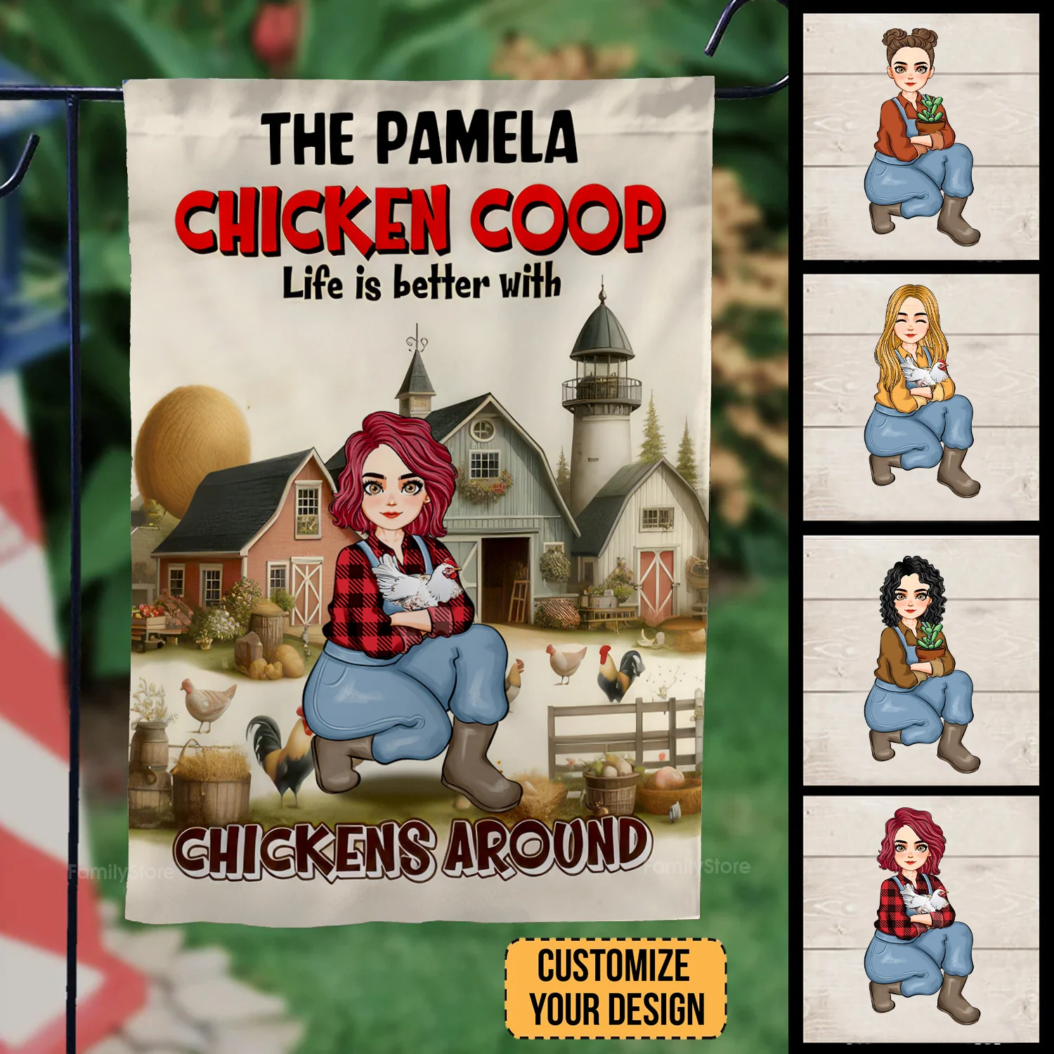 Life Is Better With Chickens Around - Personalized Flag - Funny Gifts For Farmer, Gifts For Chicken Lover | GR17 NH96 - Image 2