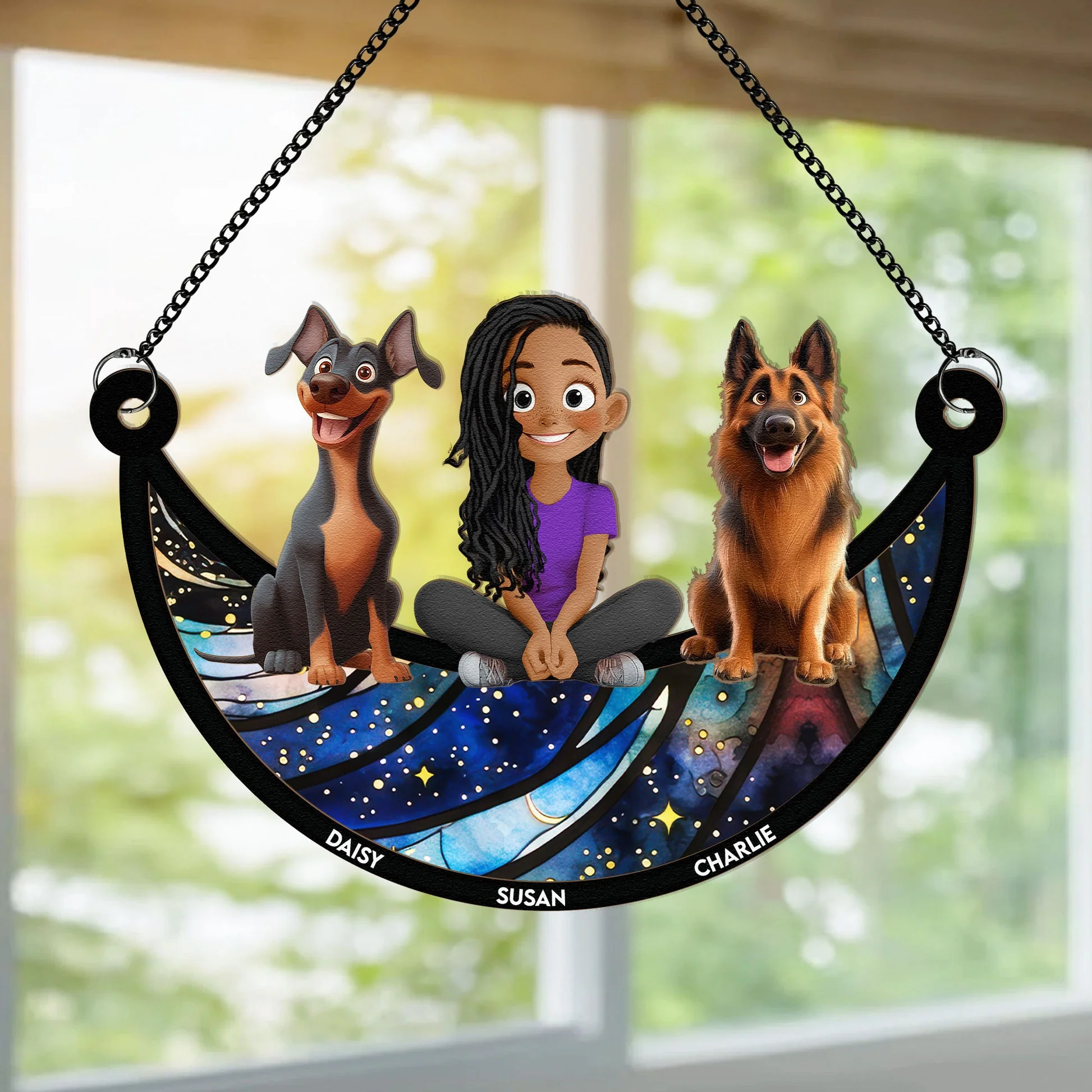 Life Is Better With Fur Baby Cartoon Dog - Personalized Window Hanging Suncatcher Ornament - Gift for Pet Owners, Pet Lovers, Dog Mom, Cat Mom | CLP15 NH96 - Image 3