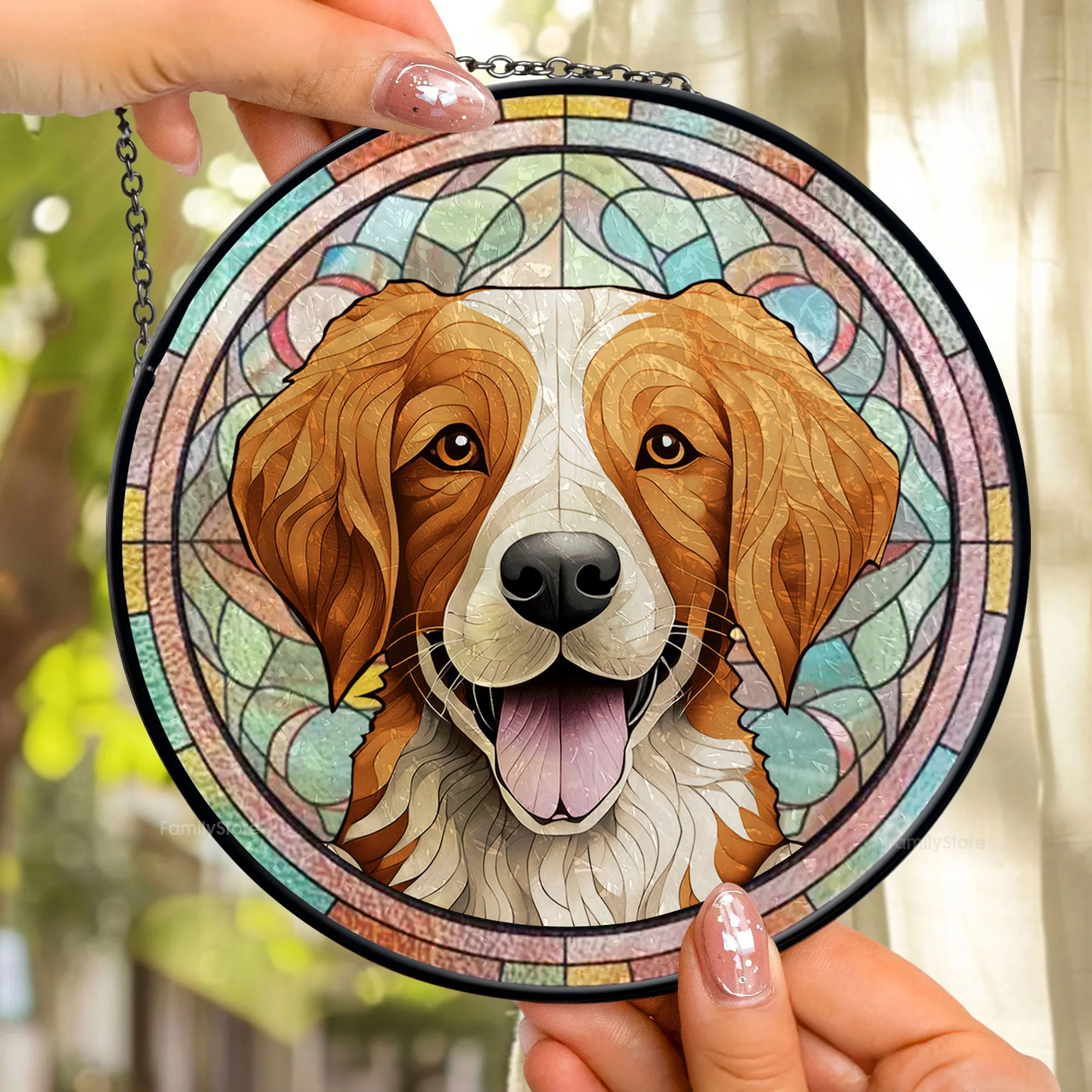 Life Is Simply Better With A Furry Friend Around - Memorial Gift For Pet Lovers - Personalized Stained Glass Window Hanging Suncatcher - CLP07 NA94 - Image 2