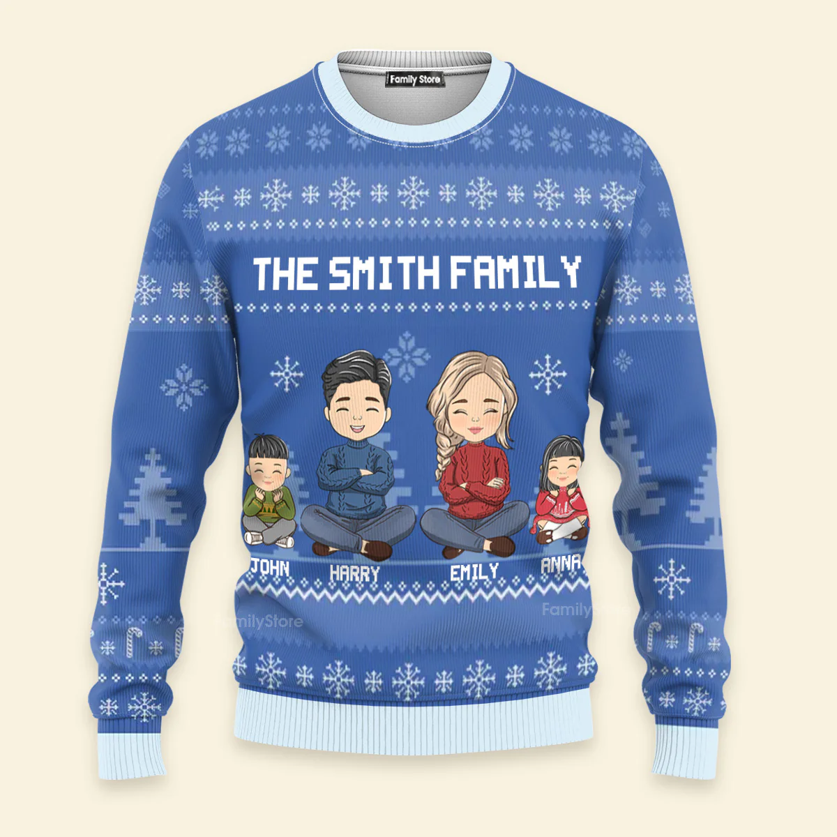 Lights Fill The Streets Spreading So Much Cheer - Gift For Family - Personalized Ugly Sweater - CL35 NA94 - Image 2