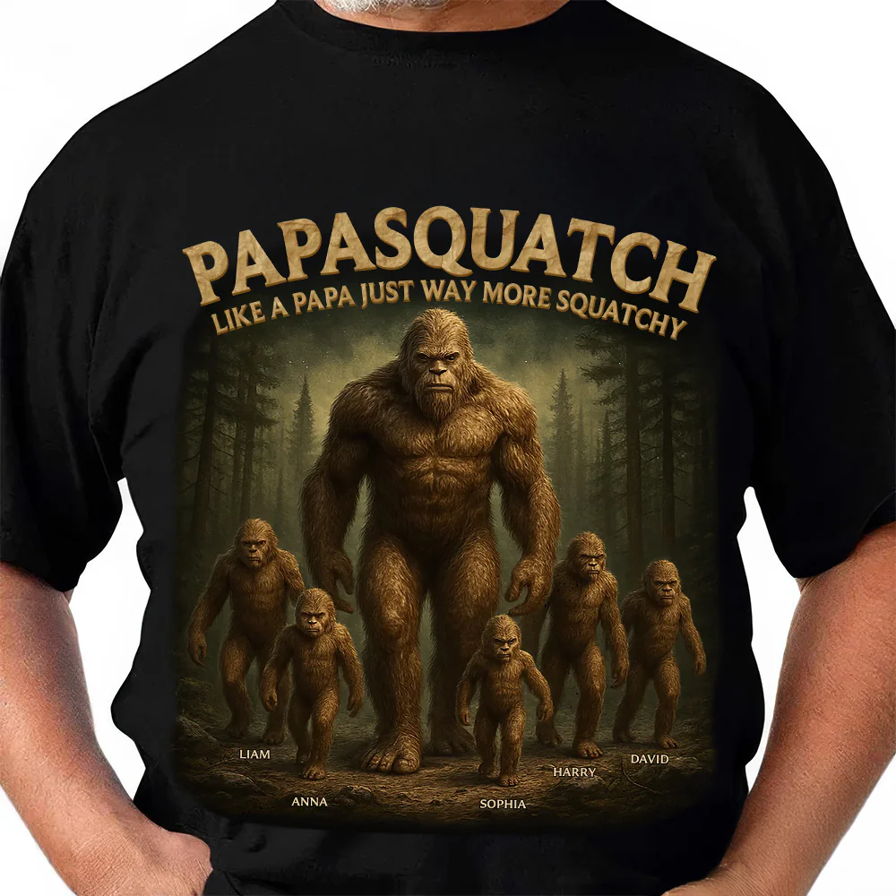 Like A Papa Just Way More Squatchy - Personalized Shirt - Gift For Dad, Grandpa, Father's Day | NA94 - Image 3