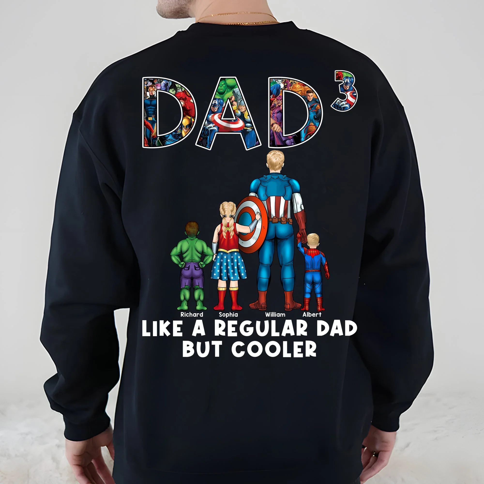 Like a Regular Dad But Cooler Superhero - Personalized Tshirt - Funny Gift for Dad, Father's Day | CL02 - Image 2