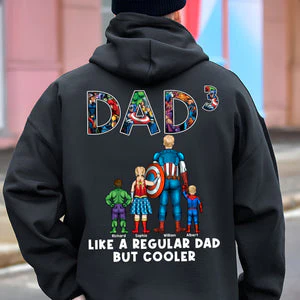 Like a Regular Dad But Cooler Superhero - Personalized Tshirt - Funny Gift for Dad, Father's Day | CL02 - Image 3