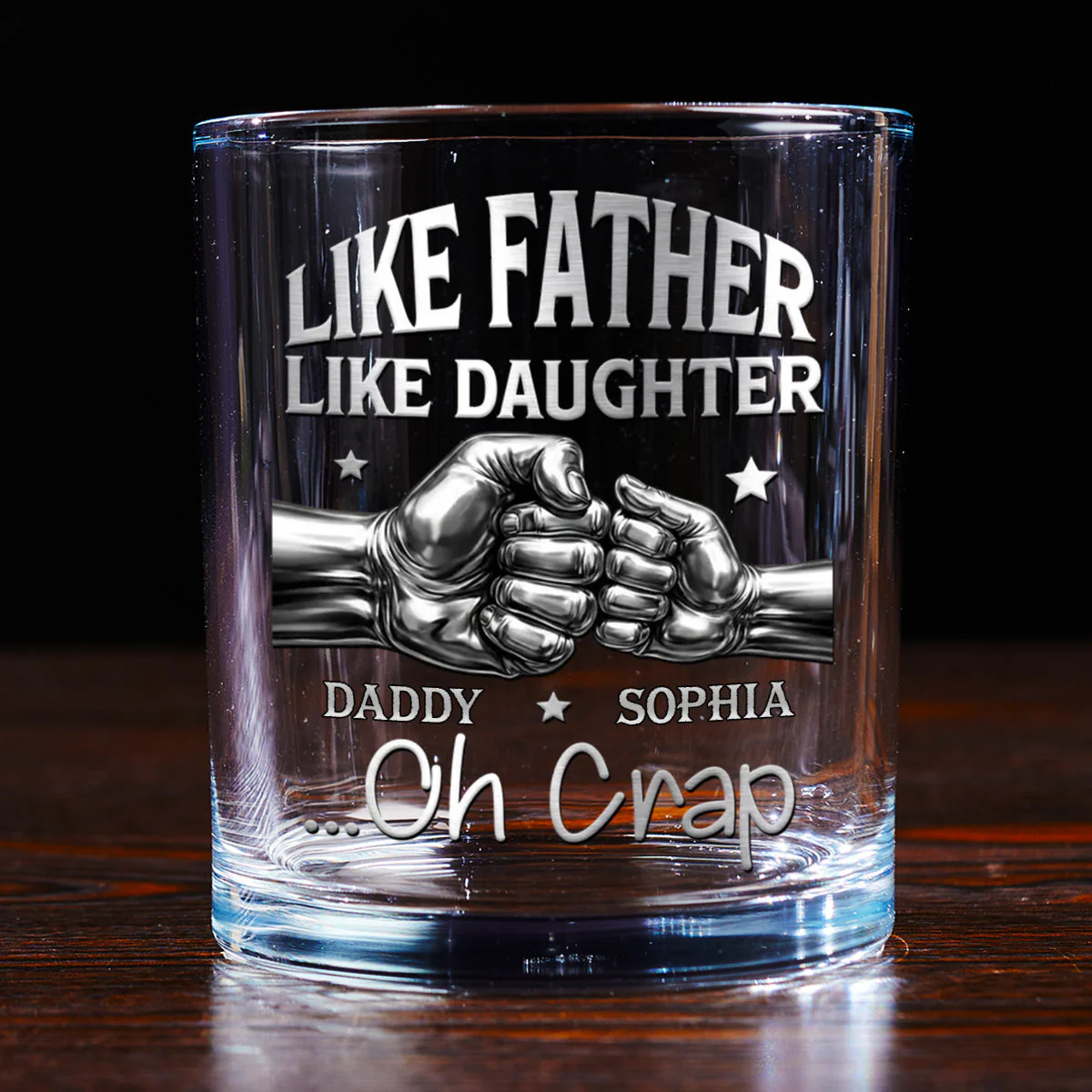 Like Father Like Daughter - Personalized Whiskey Glass - Gift For Dad, Grandpa - Image 6
