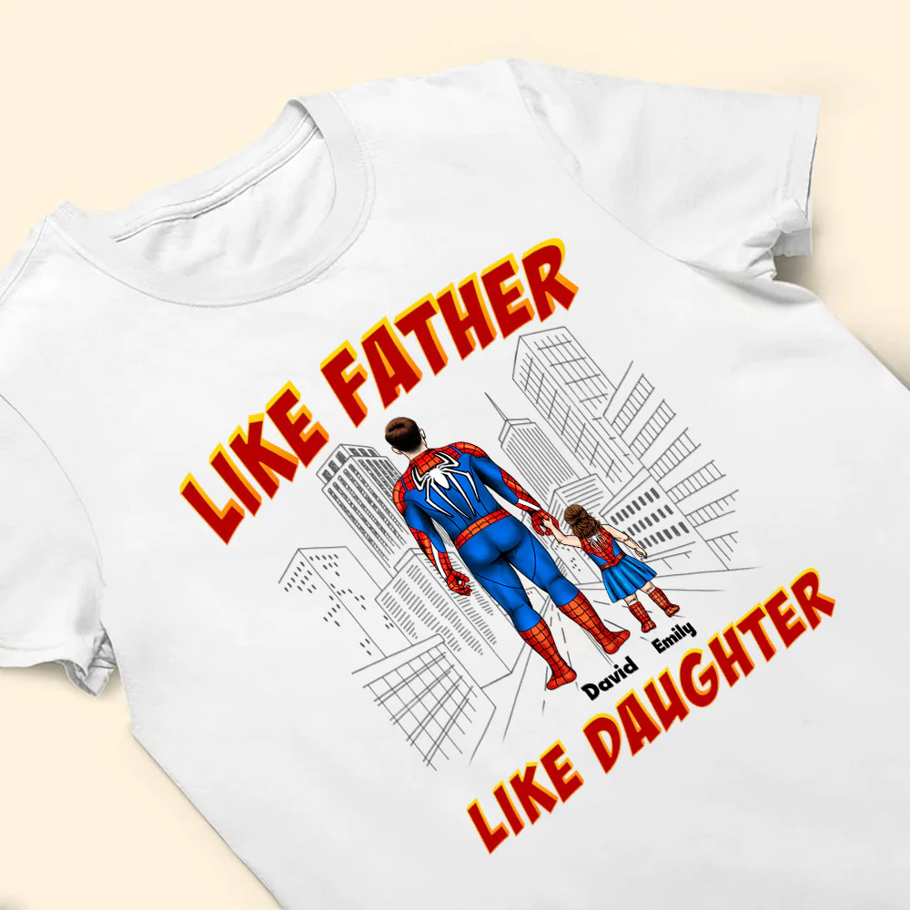 Like Father Like Son We Are Superheros - Gift For Dad, Husband, Father's Day - Personalized TShirt - Image 3