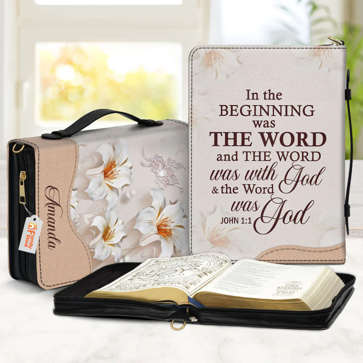 Lily In The Beginning Was The Word - Awesome Personalized Bible Covers - AT4081409 - Image 2