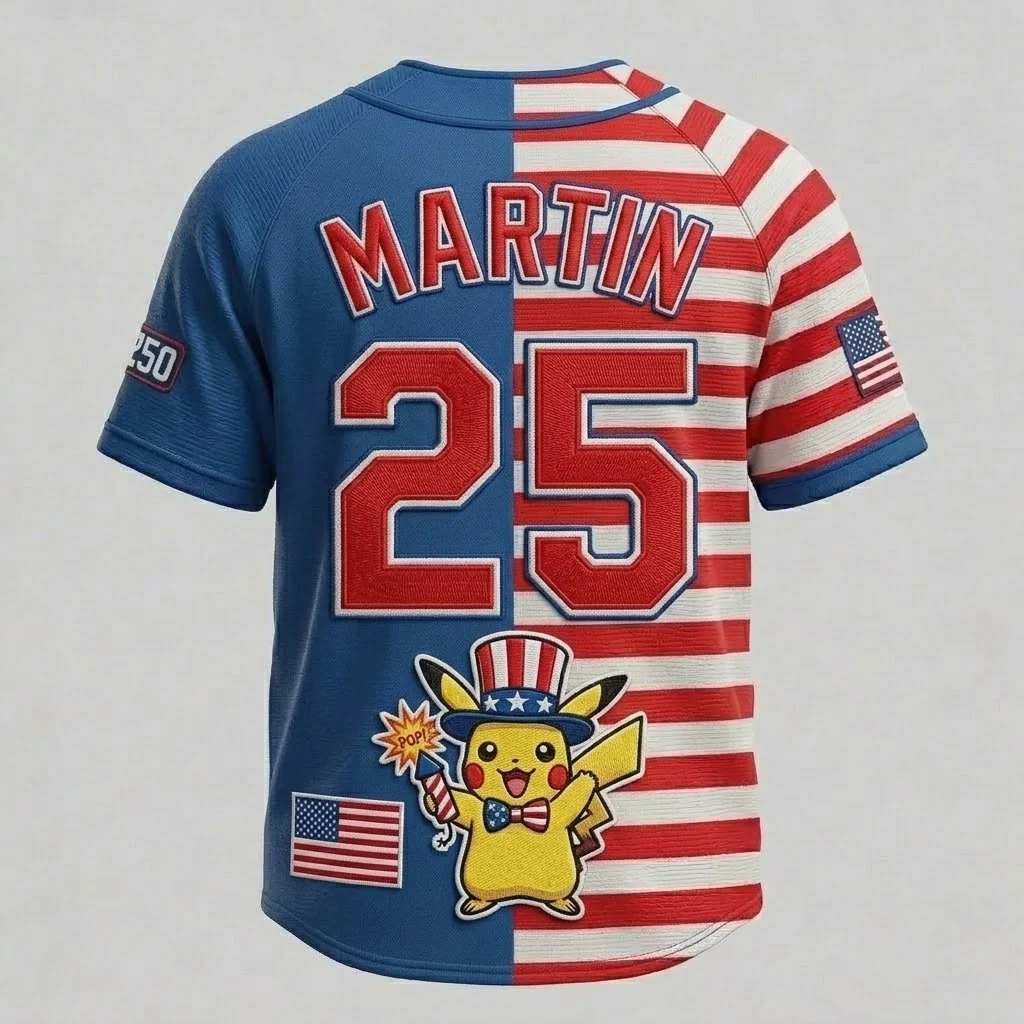 Limited Edition PoMo Celebrate 250th America x 30th Catching Them All - Personalized Baseball Jersey - Gift For Movie Fans NL122 - Image 2