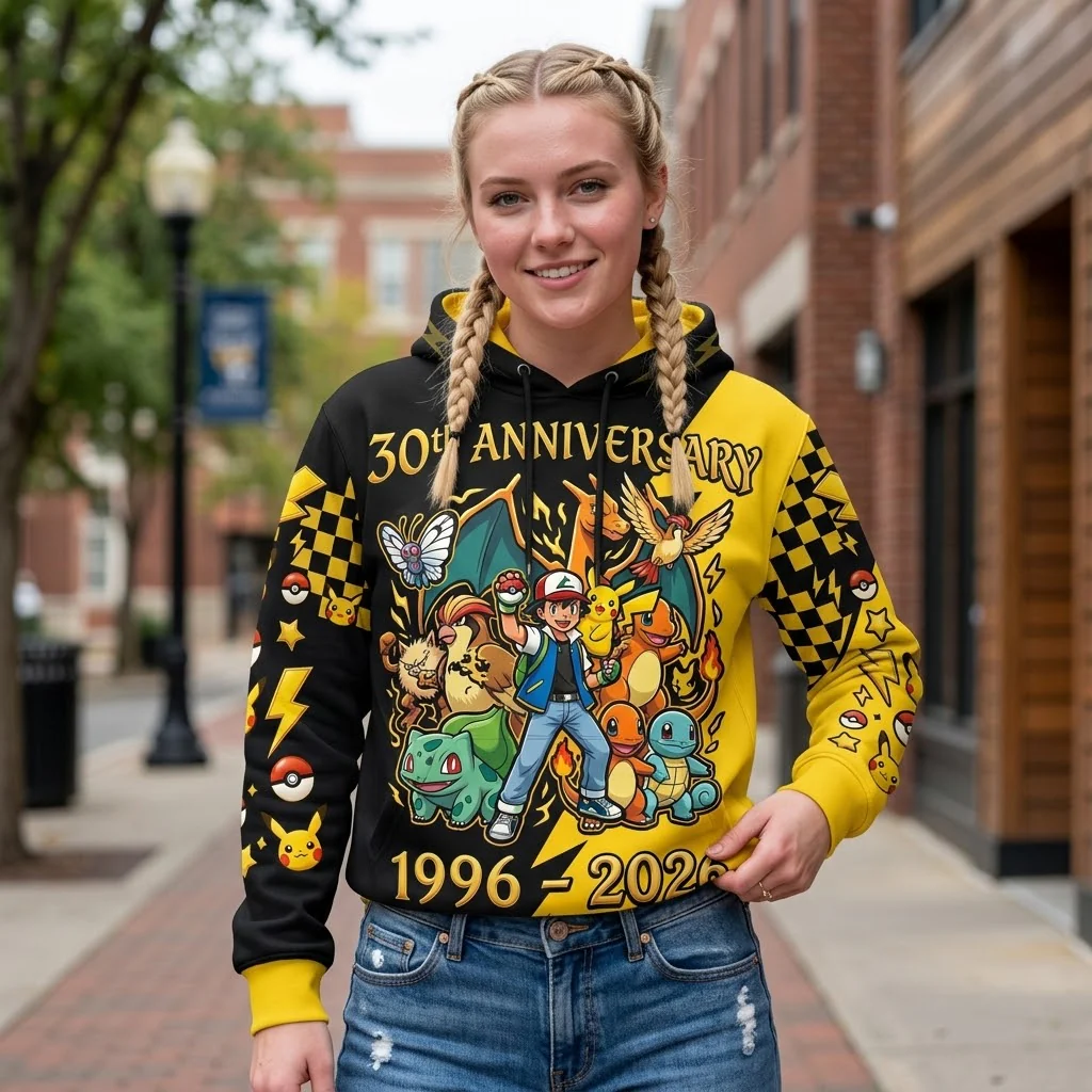Limited Edition PoMo Celebrate 30 Years Of Catching Them All - Personalized All Over Shirt - Anniversary Gift For Movie Fans NL122 - Image 9