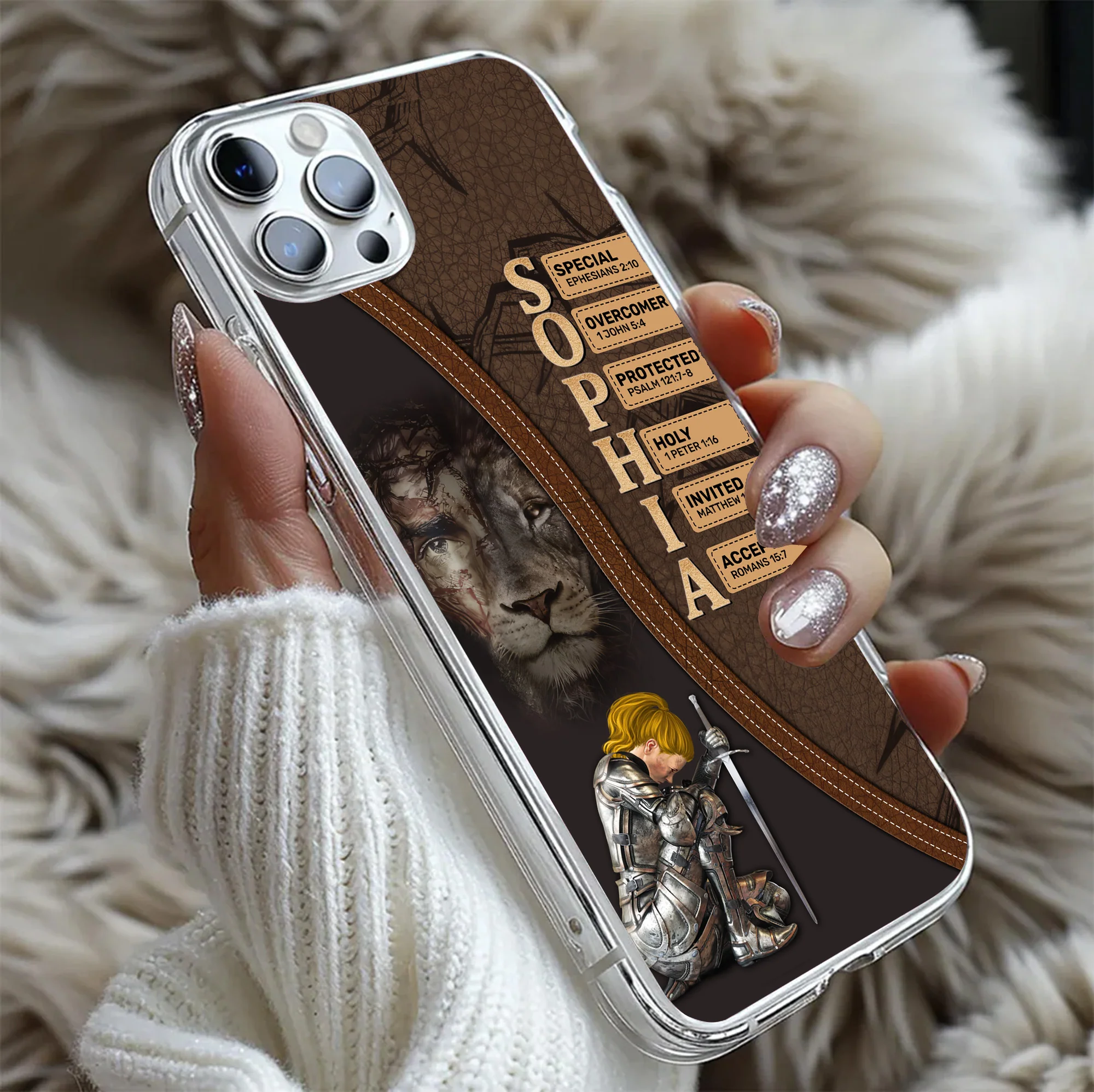Lion And Armor of God - Personalized Phone Case | CLGOD03 TD118 - Image 5